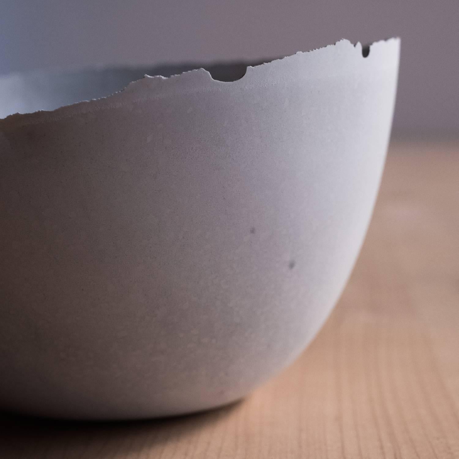 Handmade Cast Concrete Bowl in Grey by UMÉ Studio In New Condition In Oakland, CA