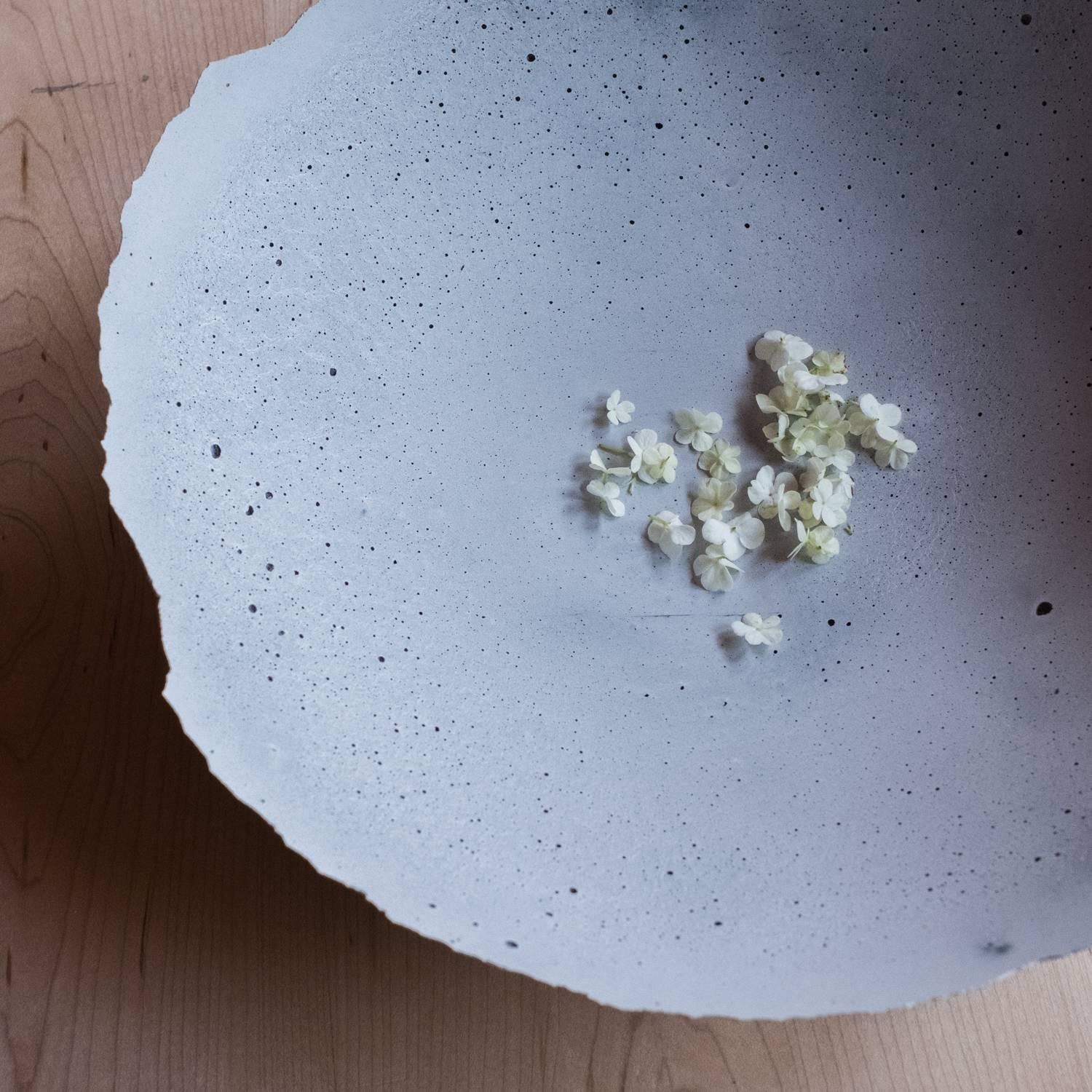 Handmade Cast Concrete Bowl in Grey by UMÉ Studio In New Condition In Oakland, CA