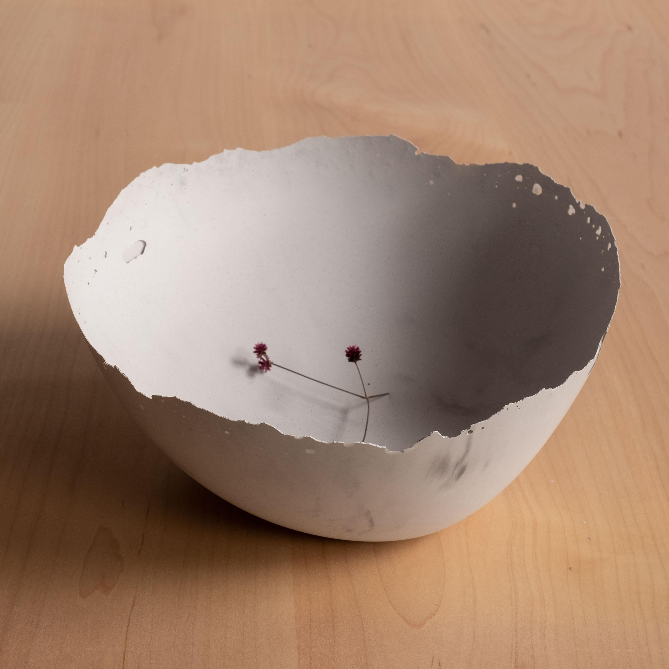 Handmade Cast Concrete Bowl in Grey by Umé Studio In New Condition For Sale In Oakland, CA