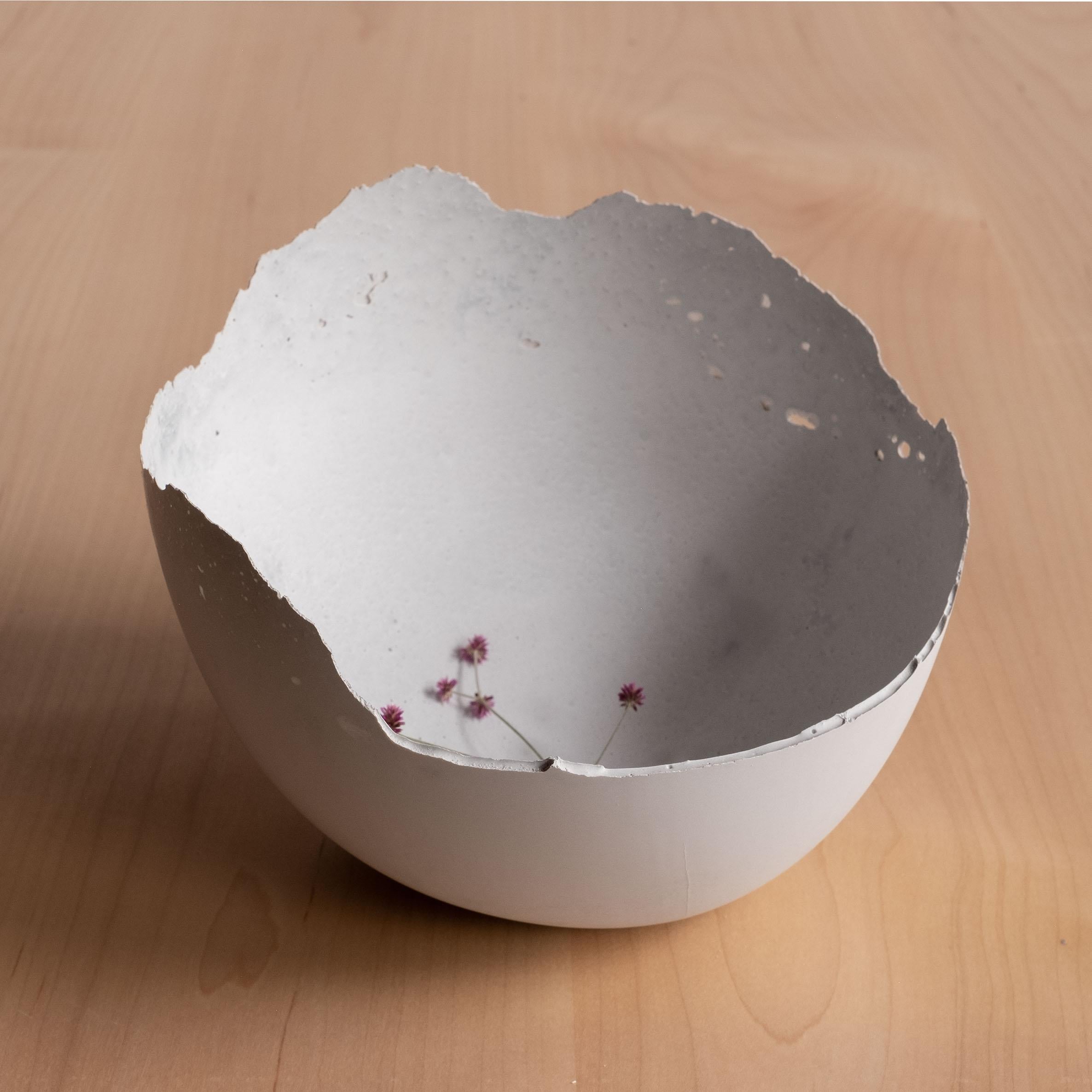 Handmade Cast Concrete Bowl in Grey by UME Studio In New Condition For Sale In Oakland, CA