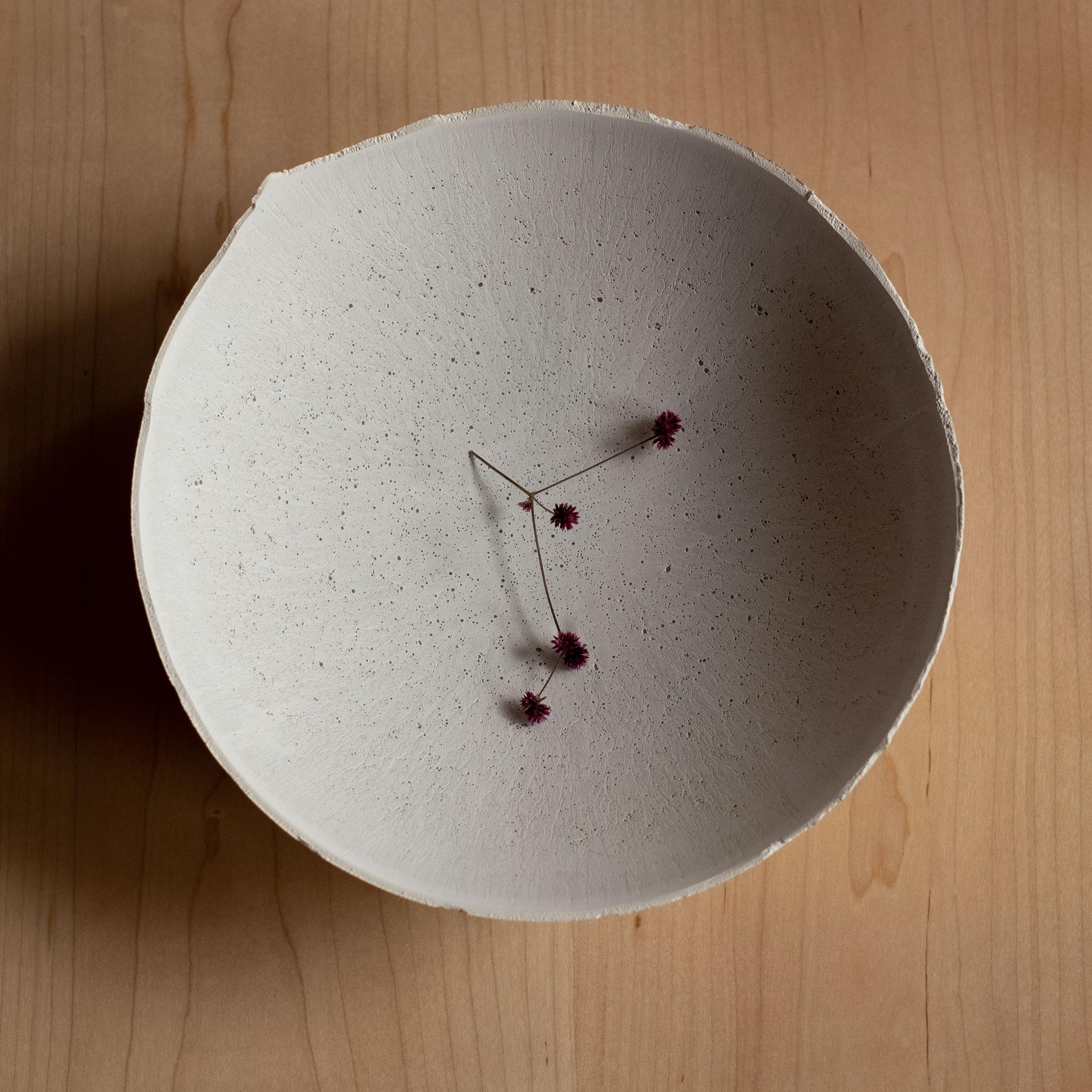Handmade Cast Concrete Bowl in Grey by UME Studio In New Condition For Sale In Oakland, CA