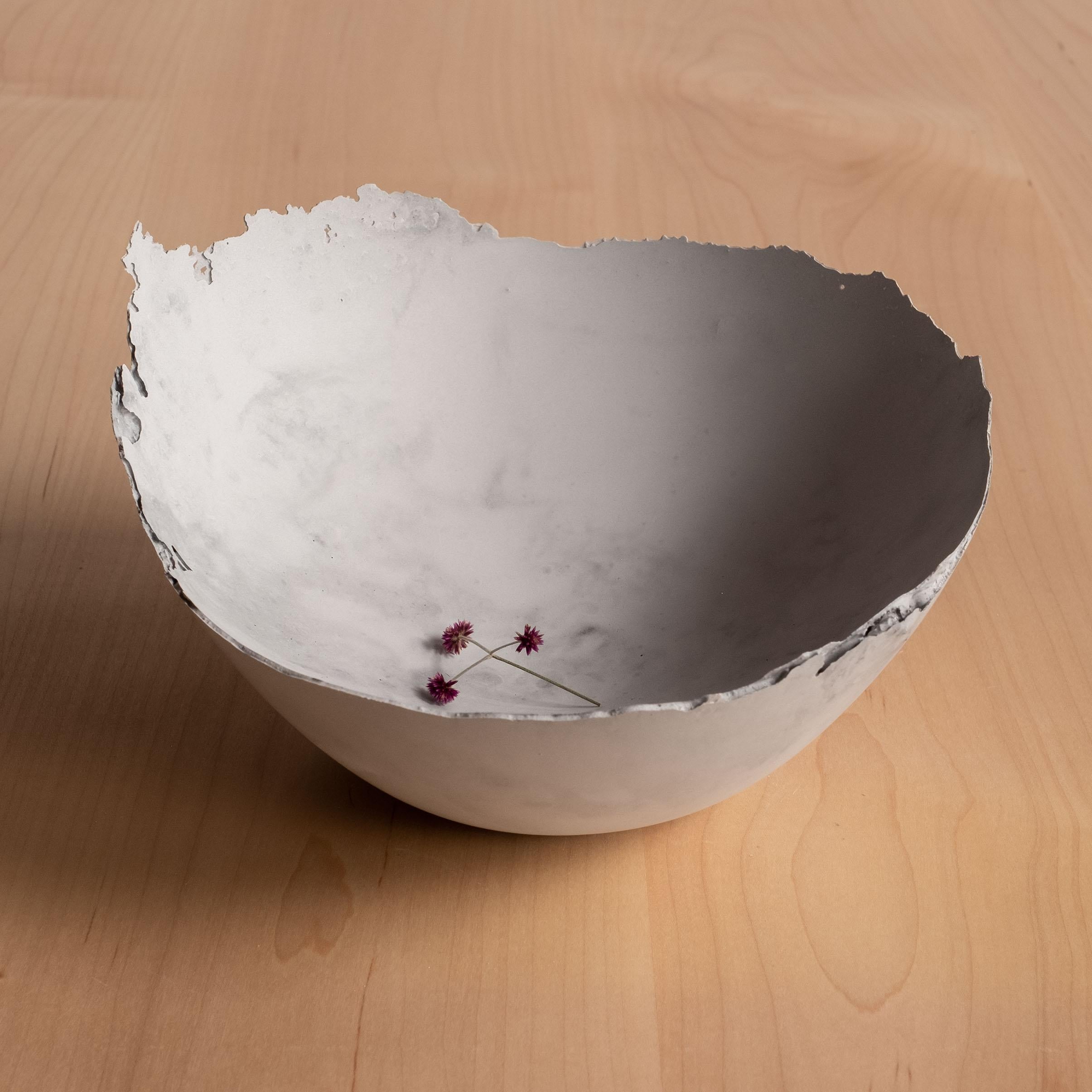 Handmade Cast Concrete Bowl in Grey by UME Studio In New Condition For Sale In Oakland, CA