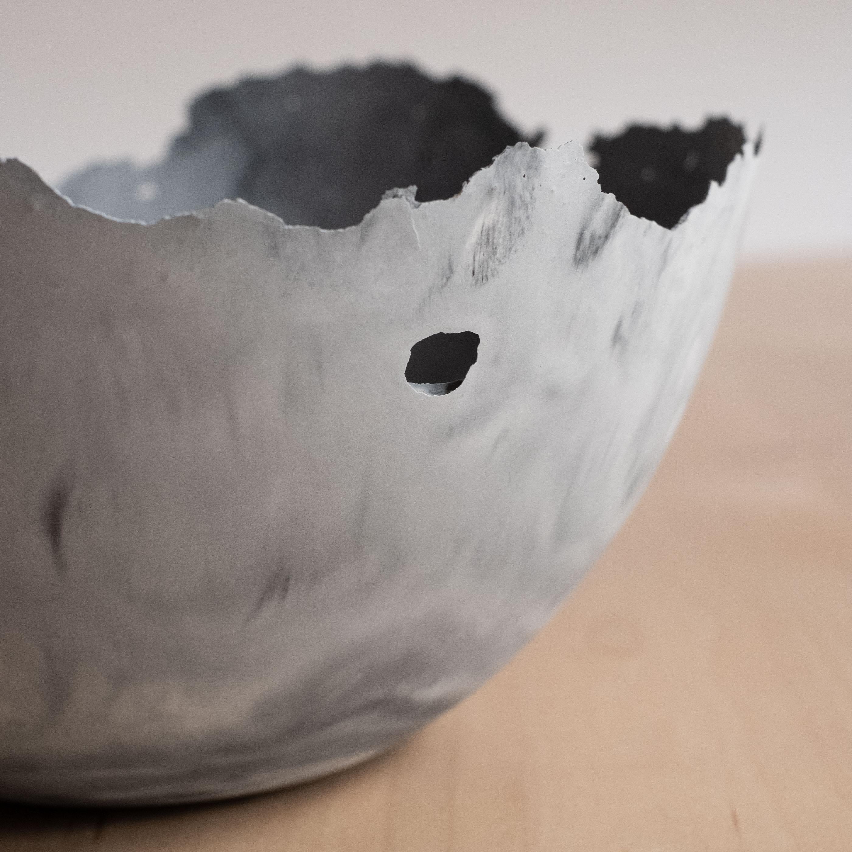 Handmade Cast Concrete Bowl in Grey by UME Studio In New Condition For Sale In Oakland, CA