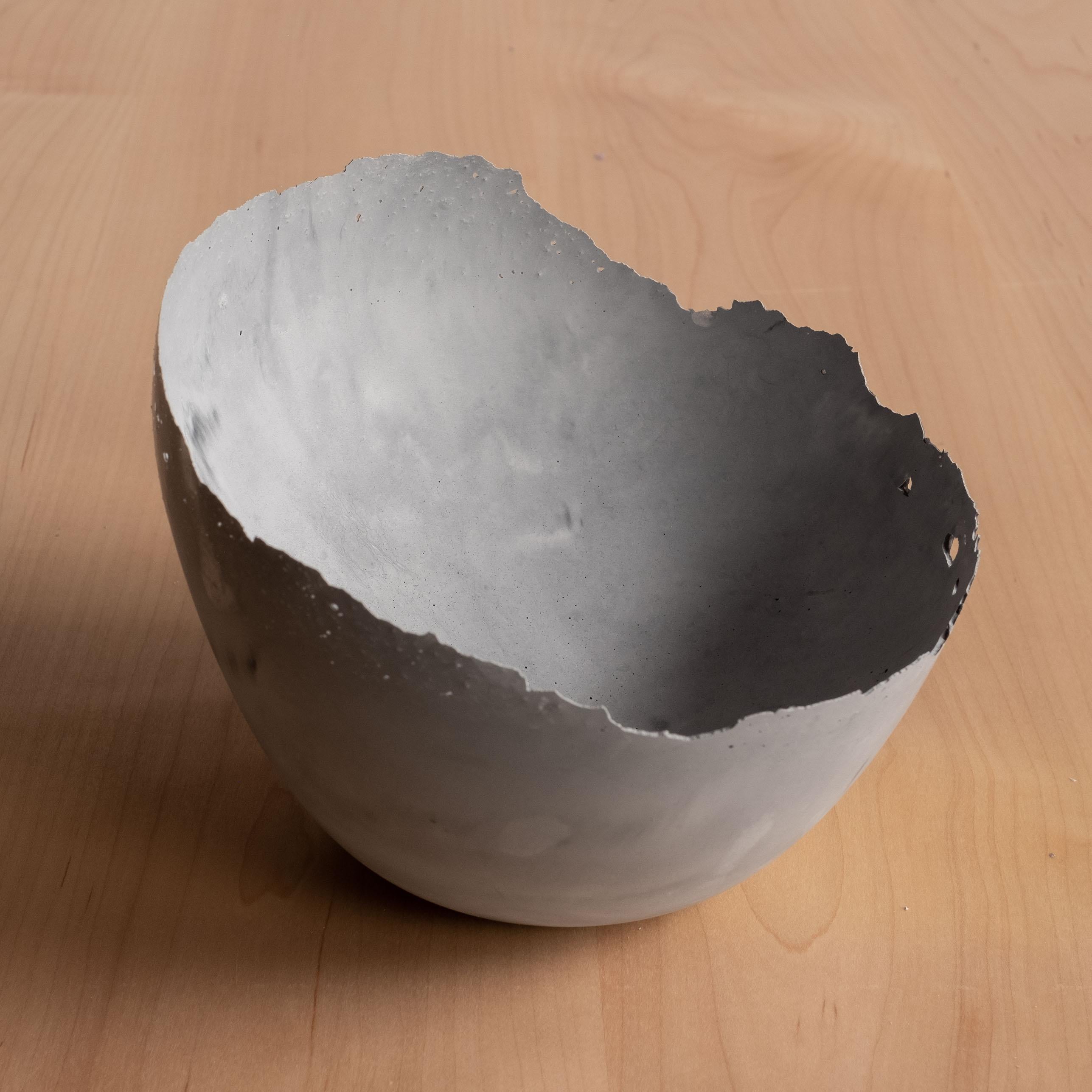 Handmade Cast Concrete Bowl in Grey by UME Studio In New Condition For Sale In Oakland, CA