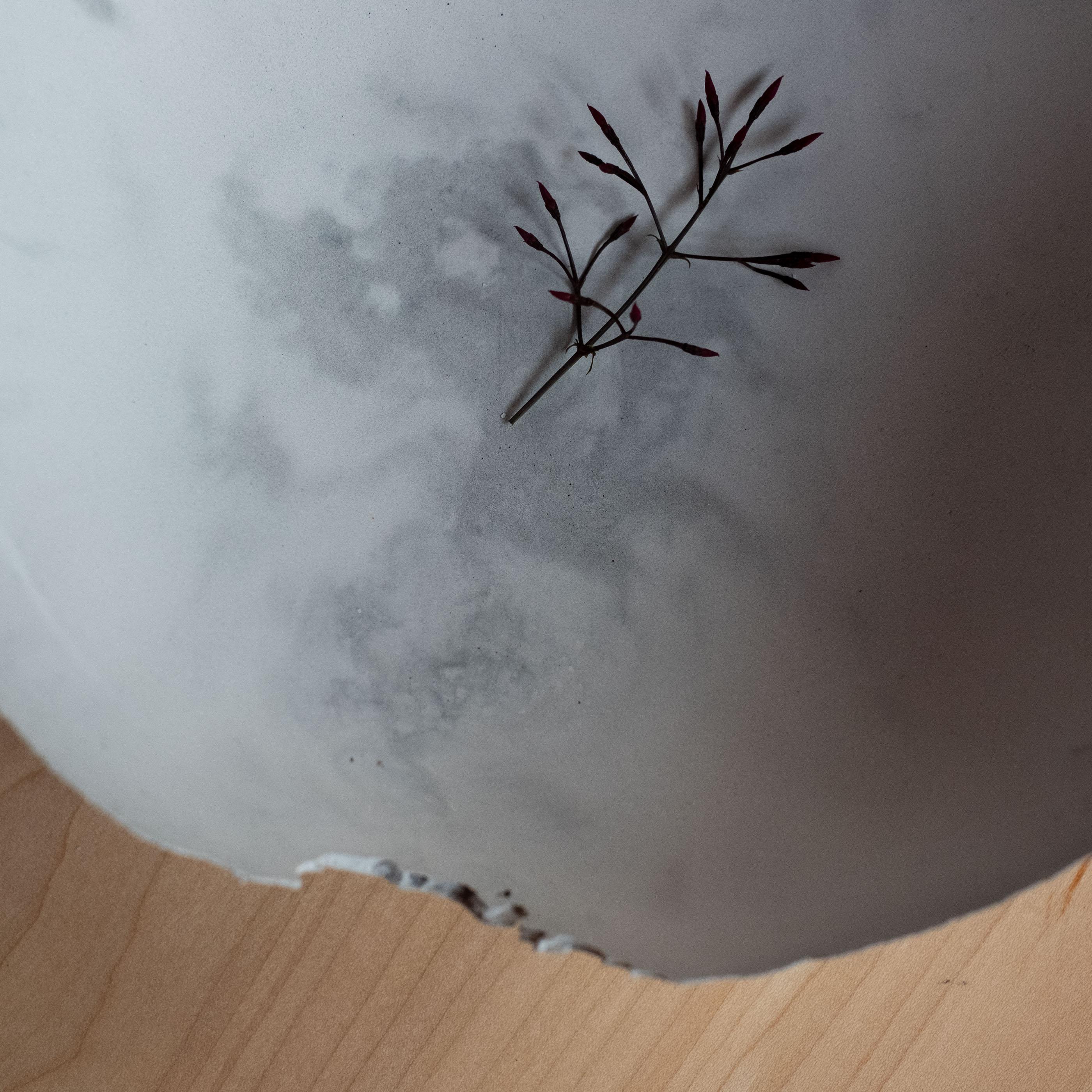 Handmade Cast Concrete Bowl in Grey by UME Studio In New Condition For Sale In Oakland, CA