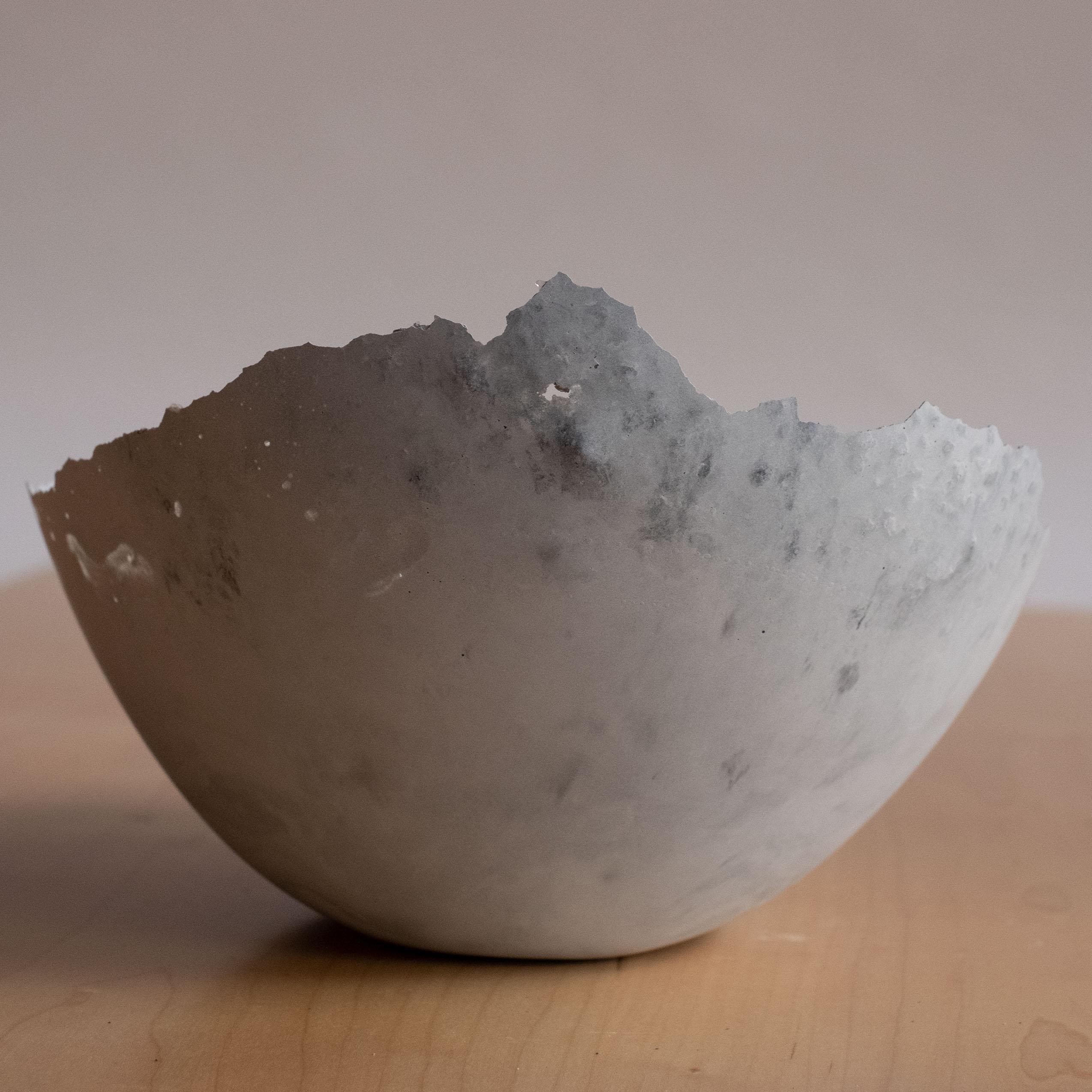 Handmade Cast Concrete Bowl in Grey by UME Studio In New Condition For Sale In Oakland, CA