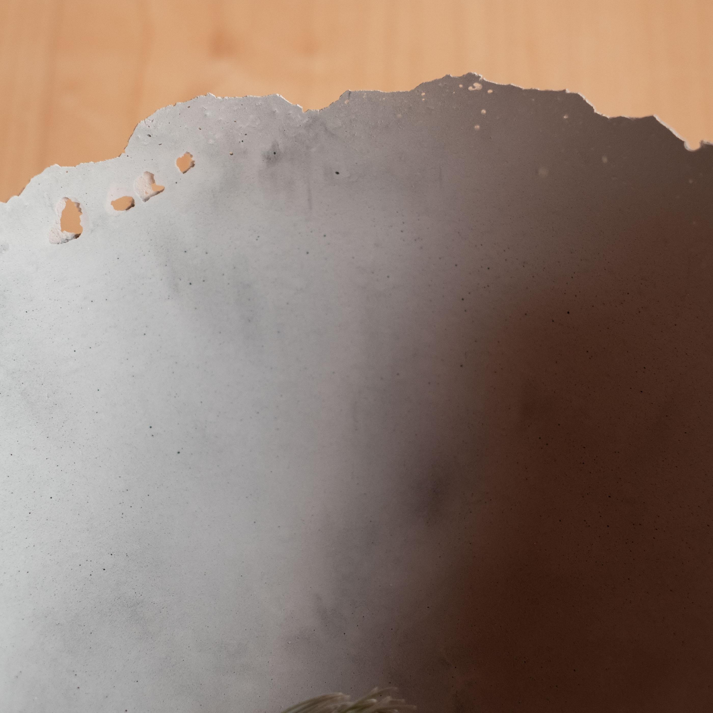 Handmade Cast Concrete Bowl in Grey by UME Studio In New Condition For Sale In Oakland, CA