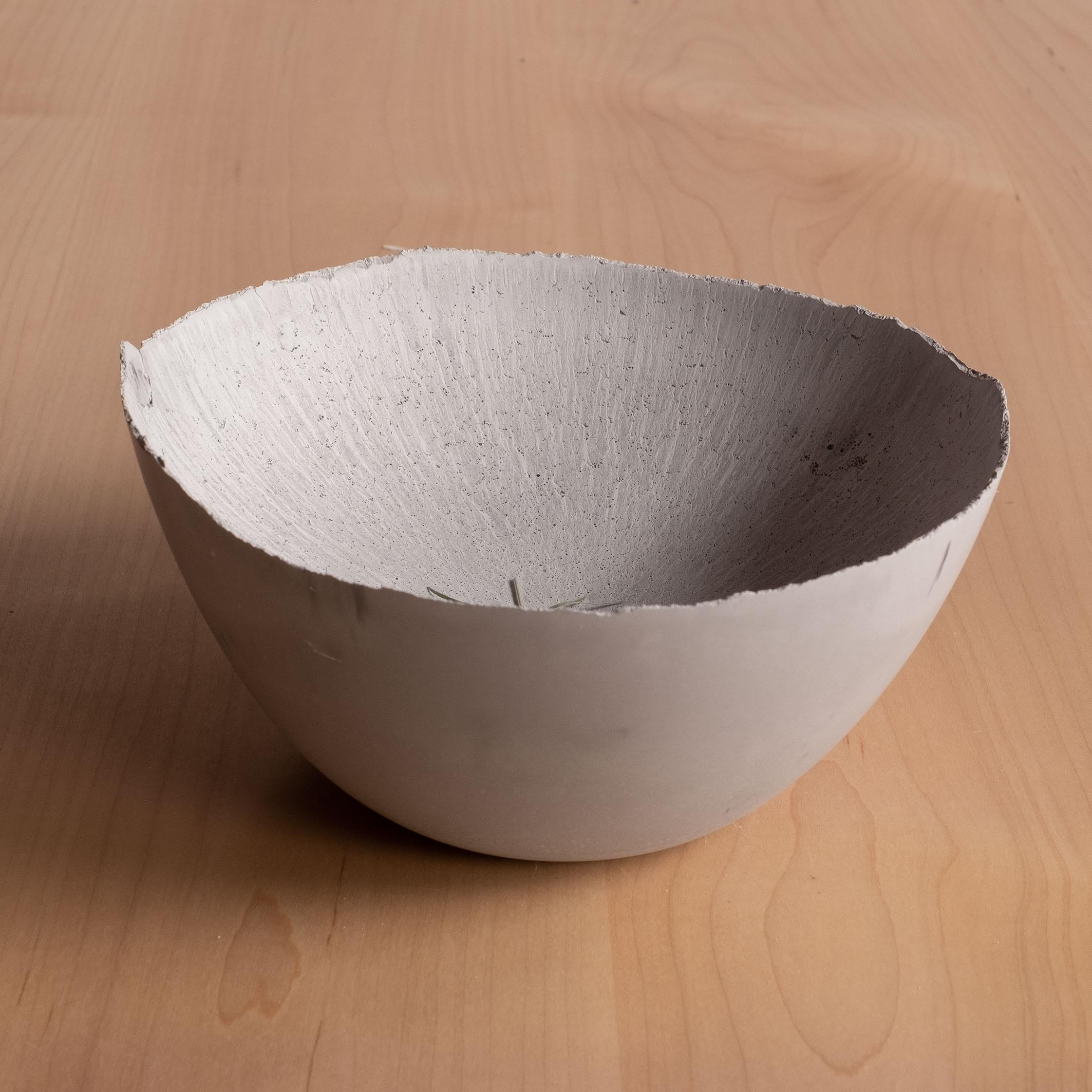 Handmade Cast Concrete Bowl in Grey by UME Studio In New Condition For Sale In Oakland, CA