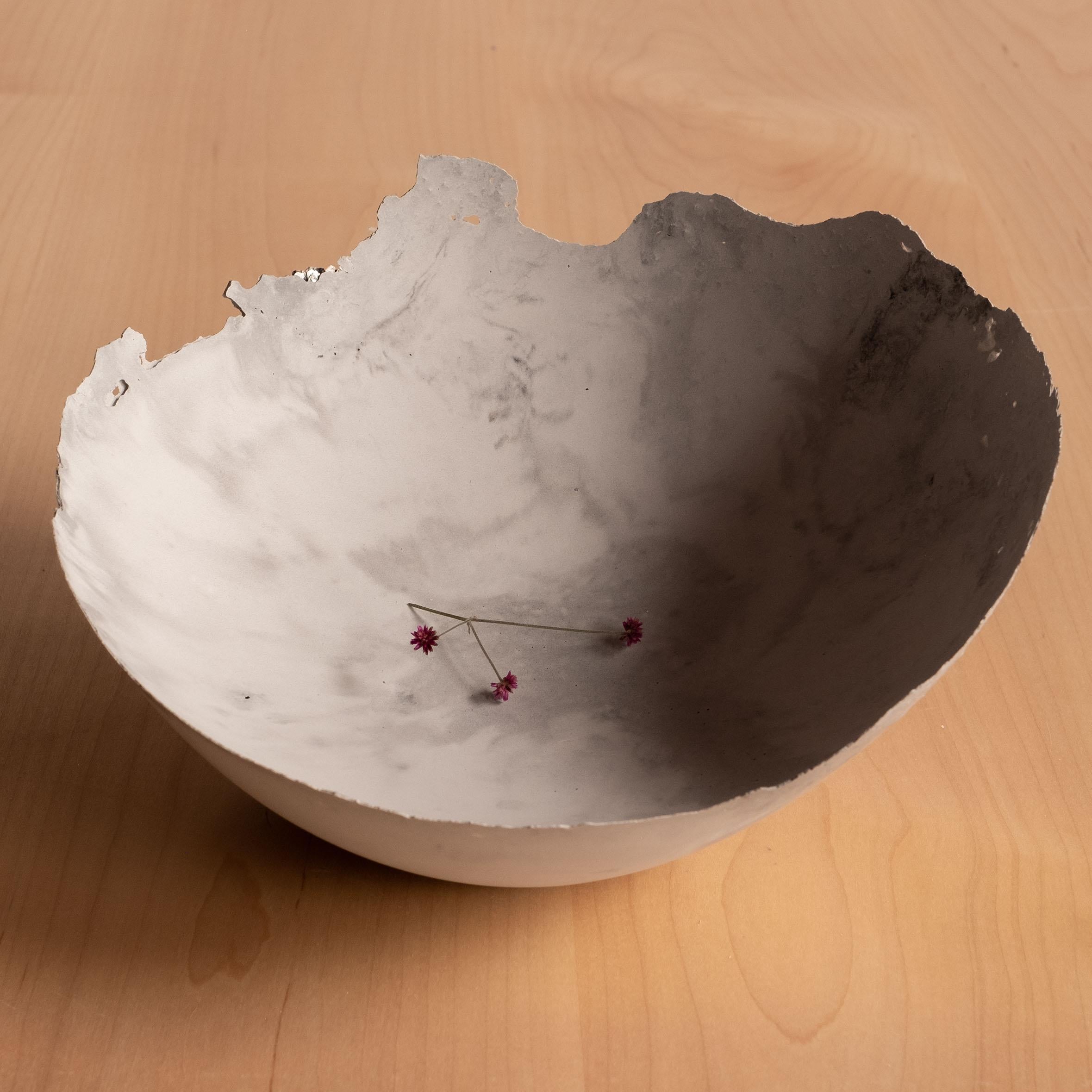 Handmade Cast Concrete Bowl in Grey by UME Studio In New Condition For Sale In Oakland, CA