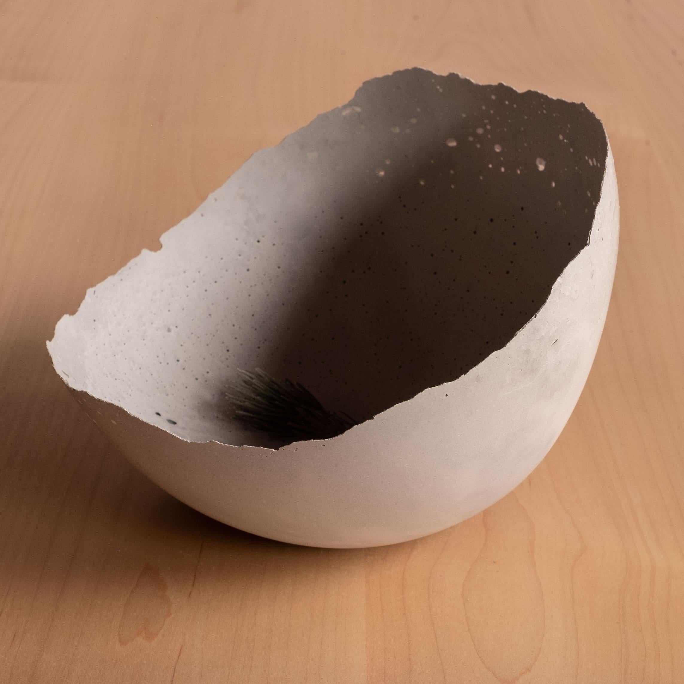 Handmade Cast Concrete Bowl in Grey by UME Studio In New Condition For Sale In Oakland, CA