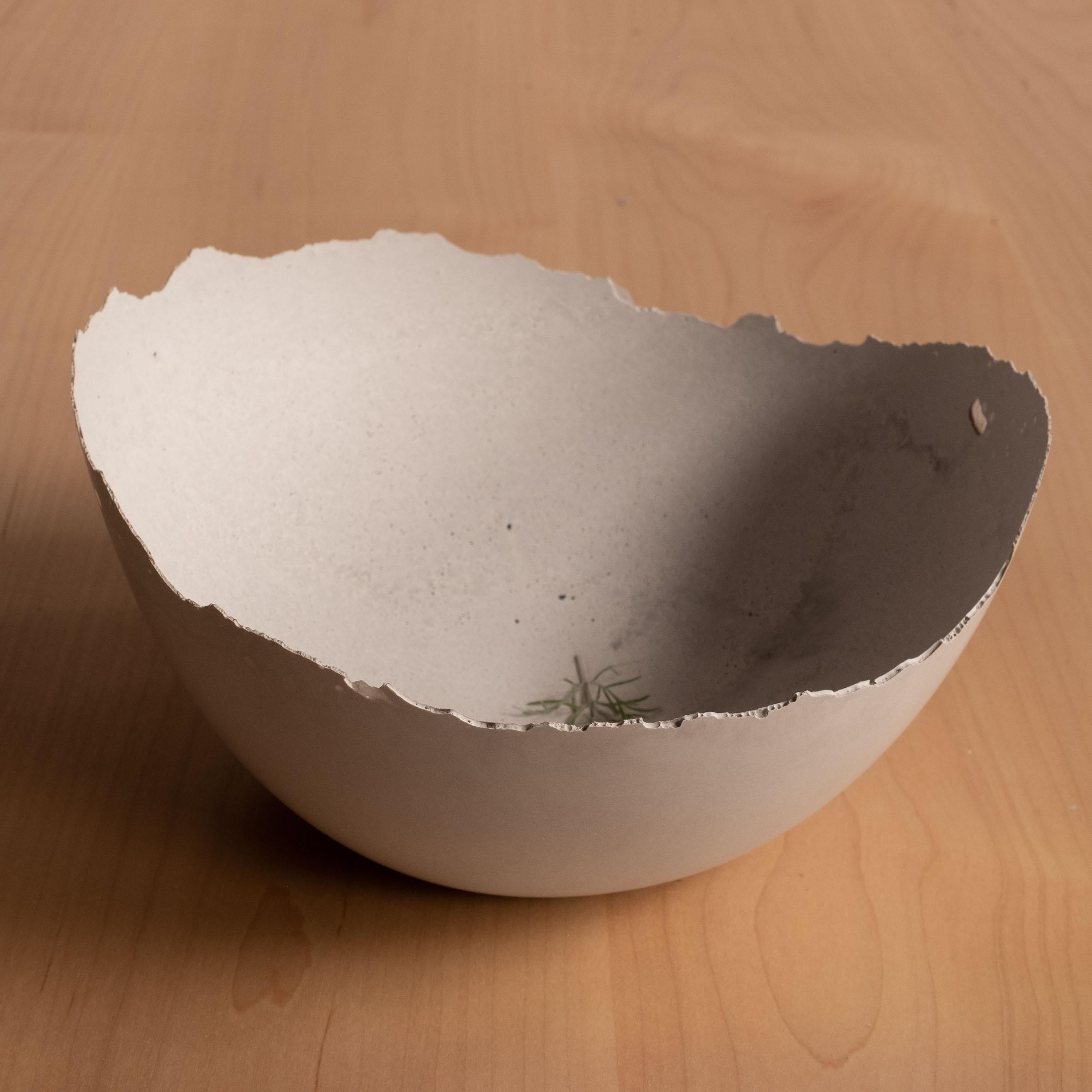Handmade Cast Concrete Bowl in Grey by UME Studio In New Condition For Sale In Oakland, CA