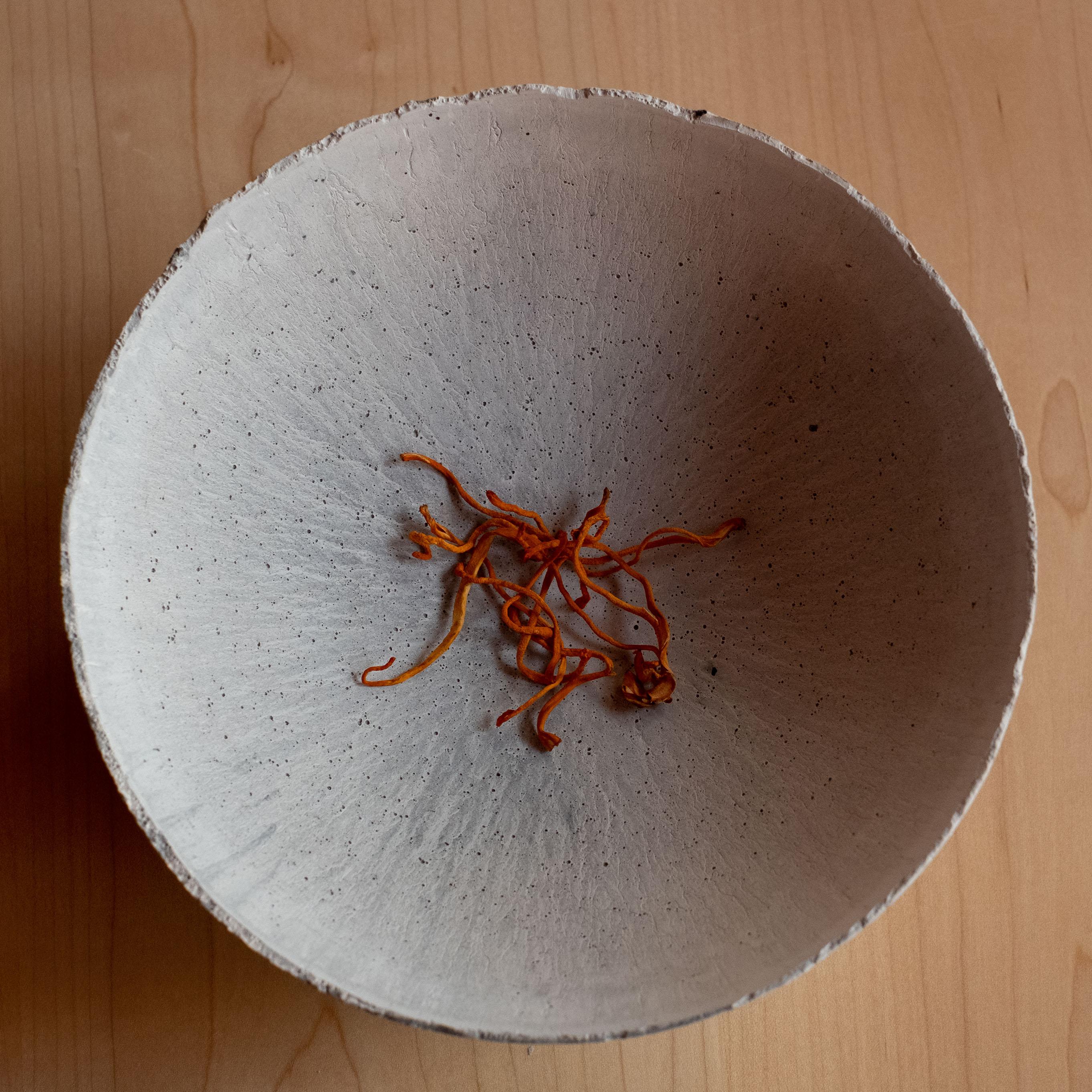 Handmade Cast Concrete Bowl in Grey by UME Studio In New Condition For Sale In Oakland, CA