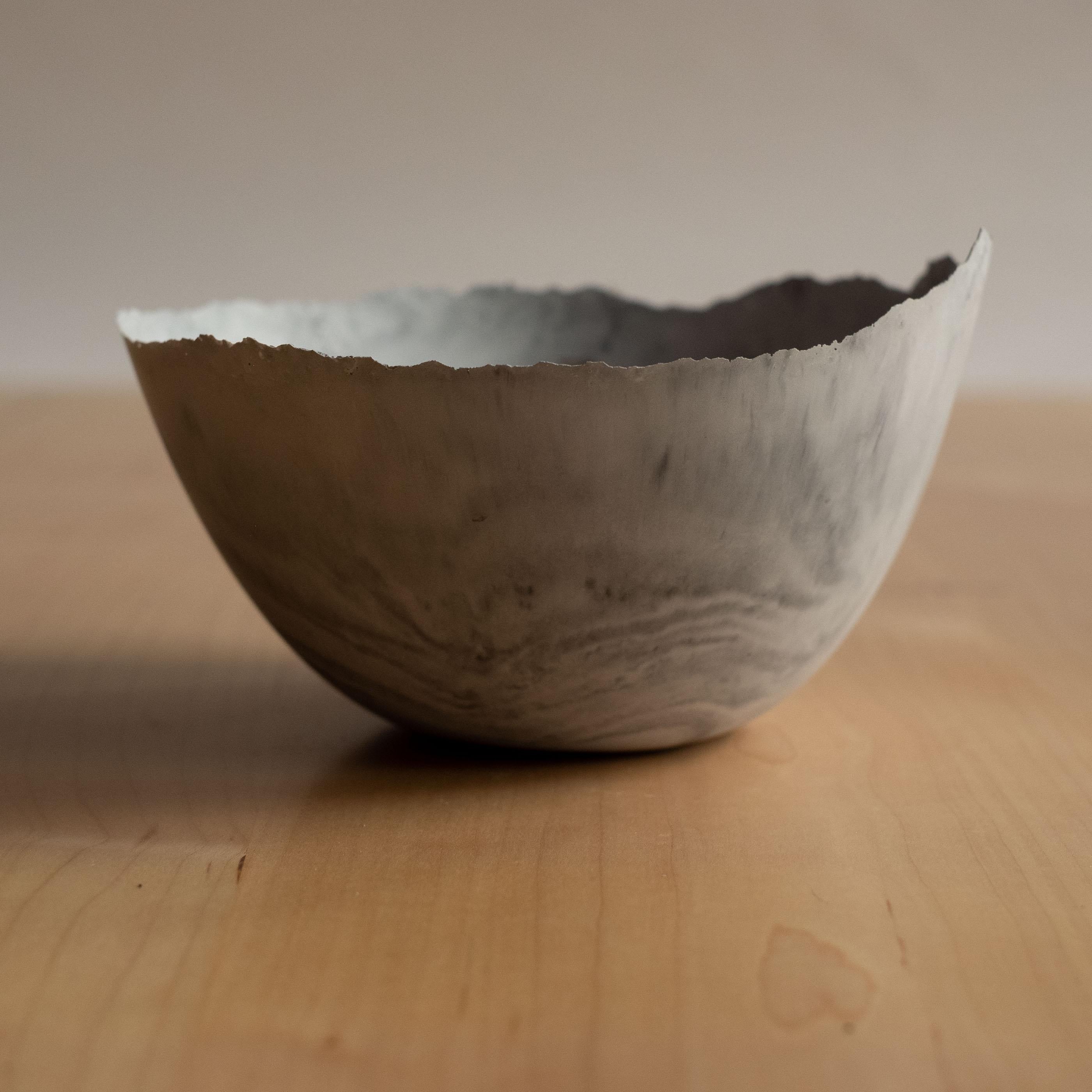 Handmade Cast Concrete Bowl in Grey by UME Studio In New Condition For Sale In Oakland, CA