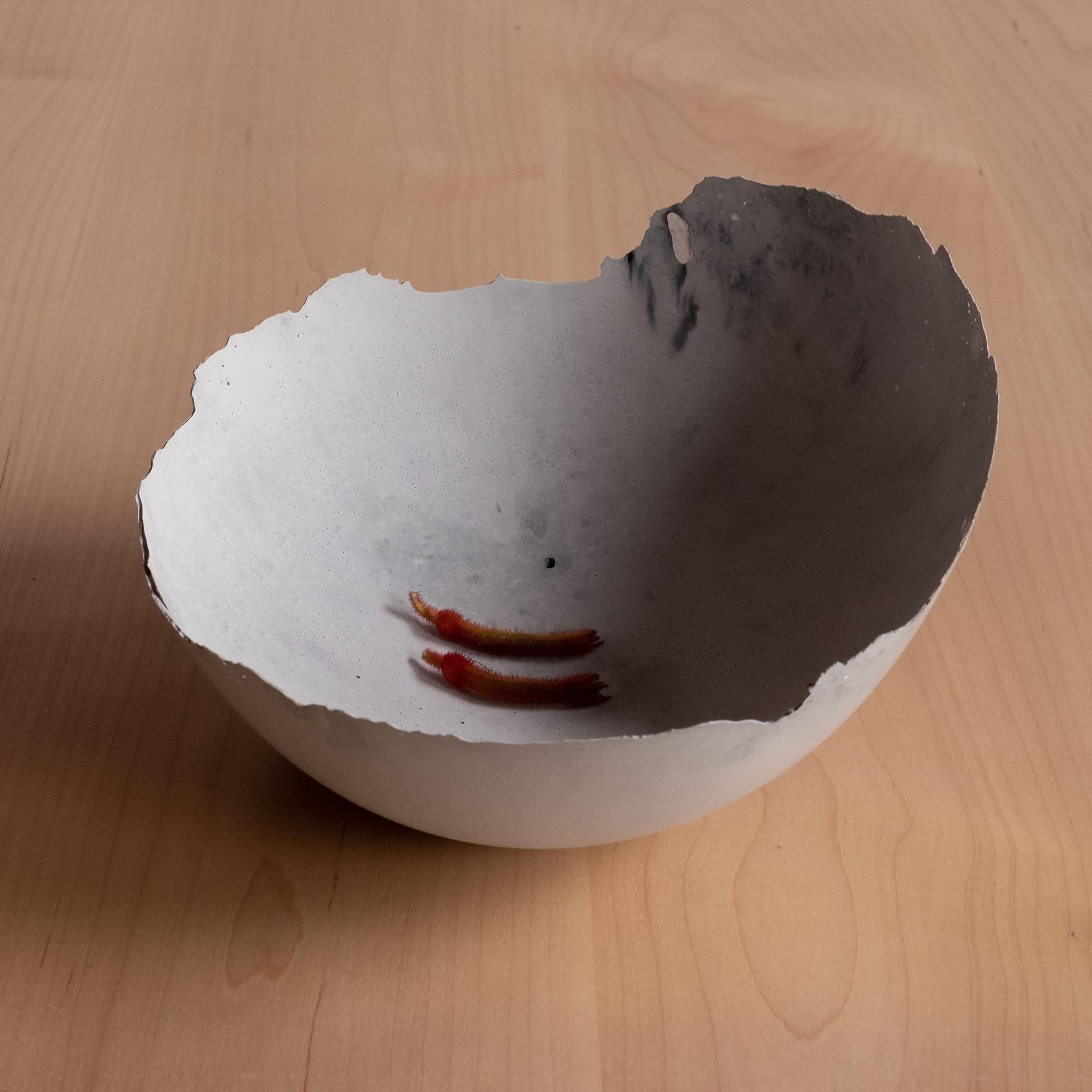 Handmade Cast Concrete Bowl in Grey by UME Studio In New Condition For Sale In Oakland, CA