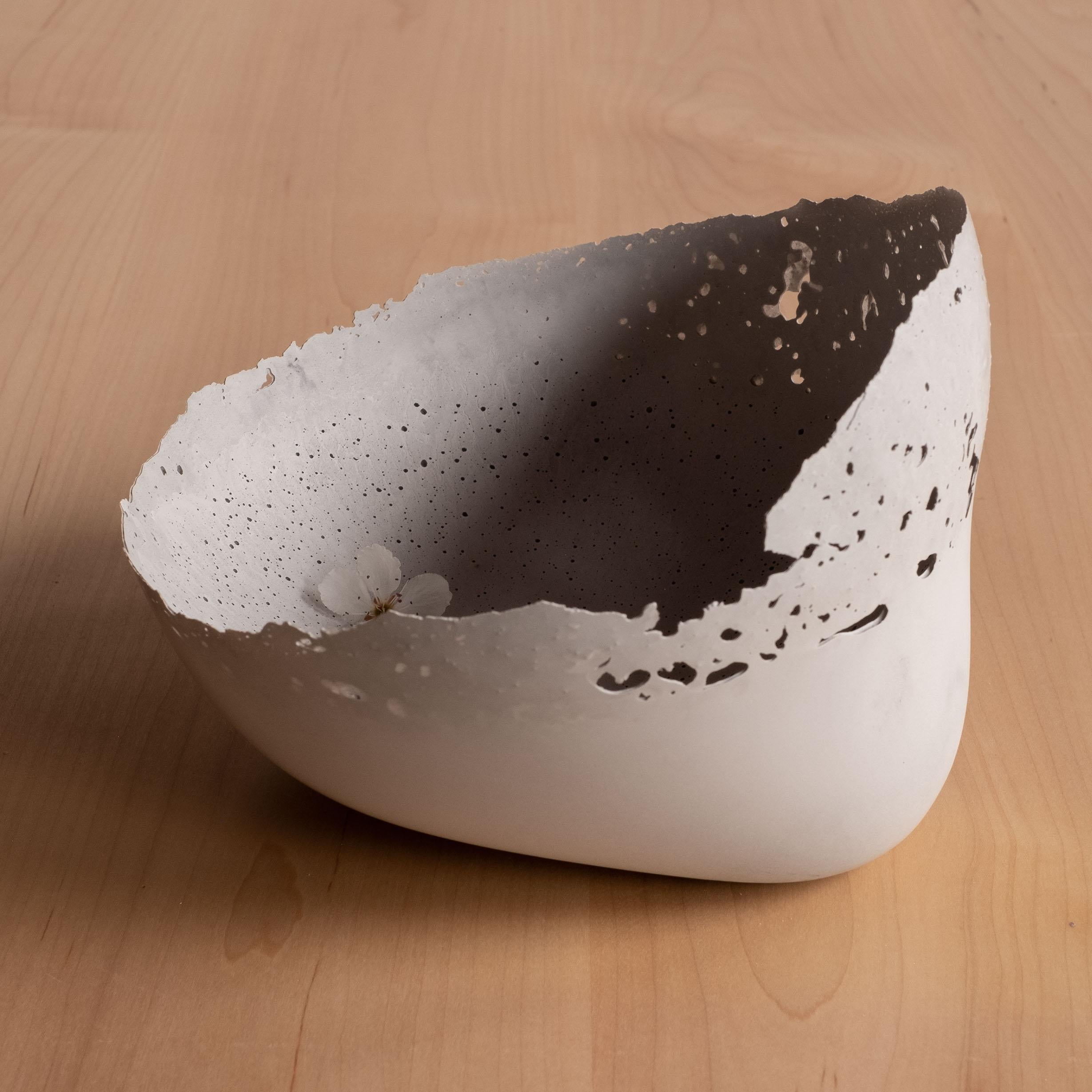 Handmade Cast Concrete Bowl in Grey by UME Studio In New Condition For Sale In Oakland, CA