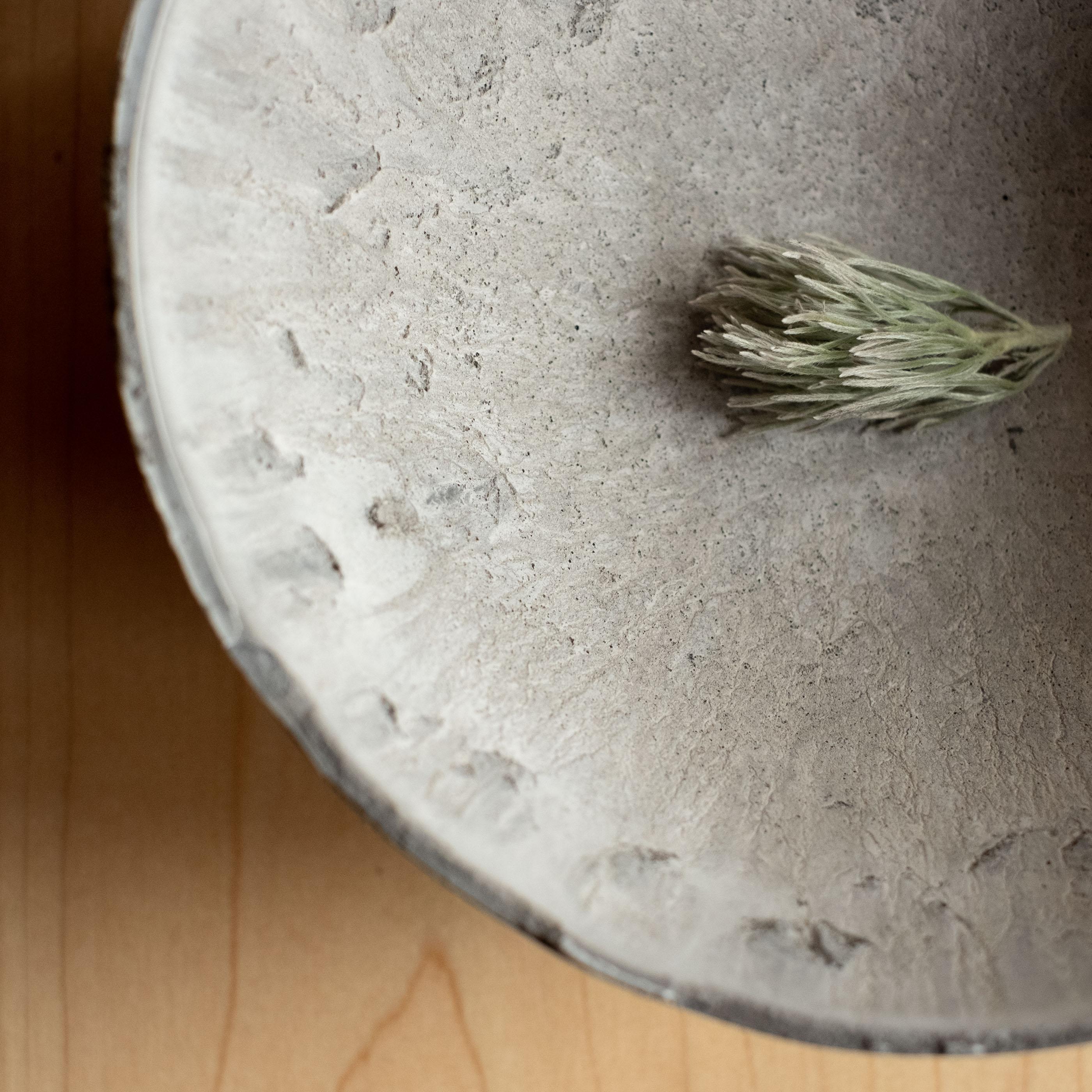Handmade Cast Concrete Bowl in Grey by UME Studio In New Condition For Sale In Oakland, CA
