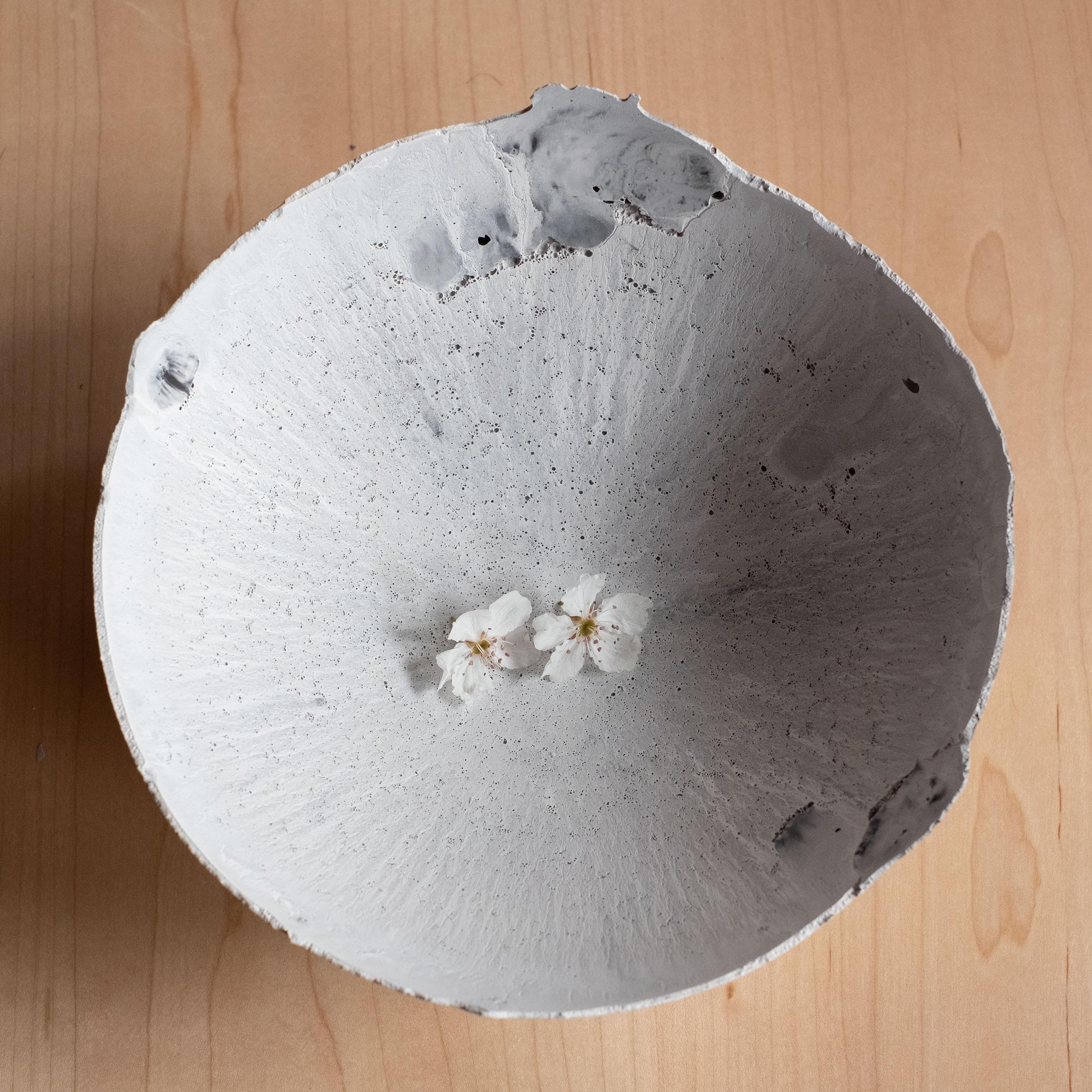 Handmade Cast Concrete Bowl in Grey by UME Studio In New Condition For Sale In Oakland, CA