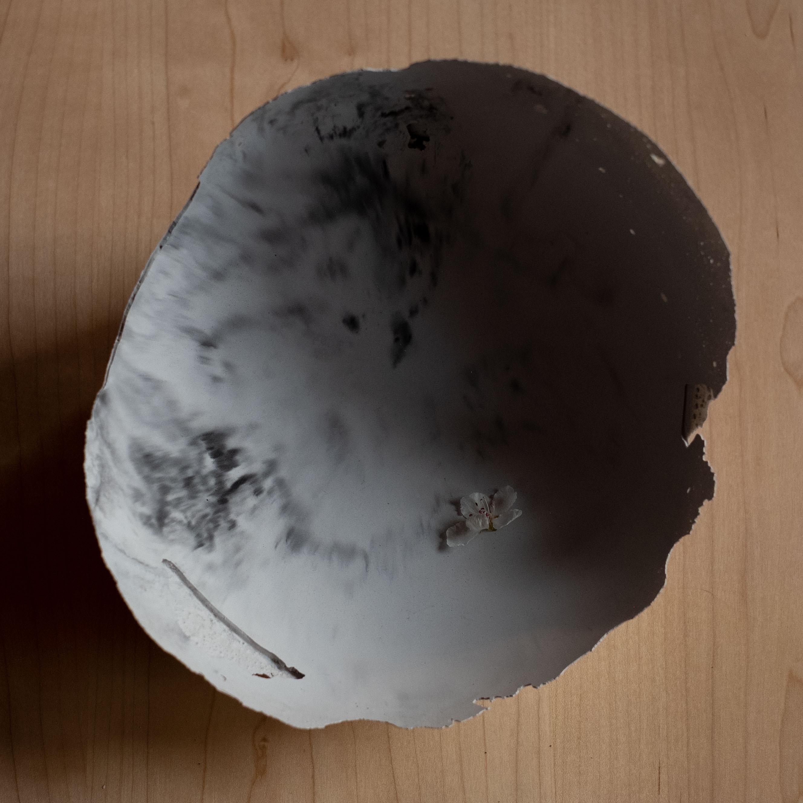 Handmade Cast Concrete Bowl in Grey by UME Studio In New Condition For Sale In Oakland, CA