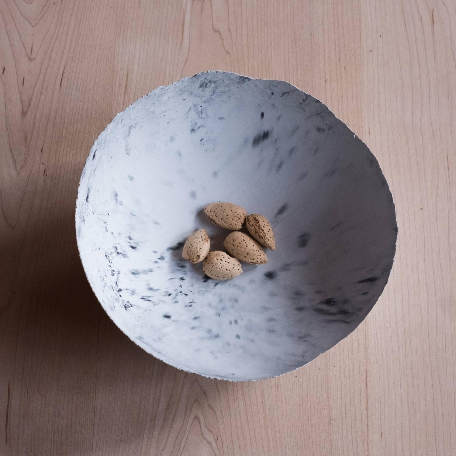 Handmade Cast Concrete Bowl in Grey by UMÉ Studio In New Condition In Oakland, CA