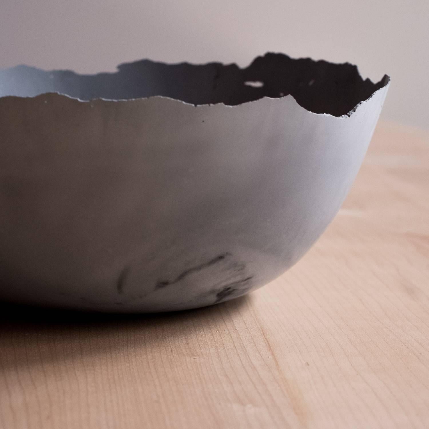 Contemporary Handmade Cast Concrete Bowl in Grey by UMÉ Studio For Sale