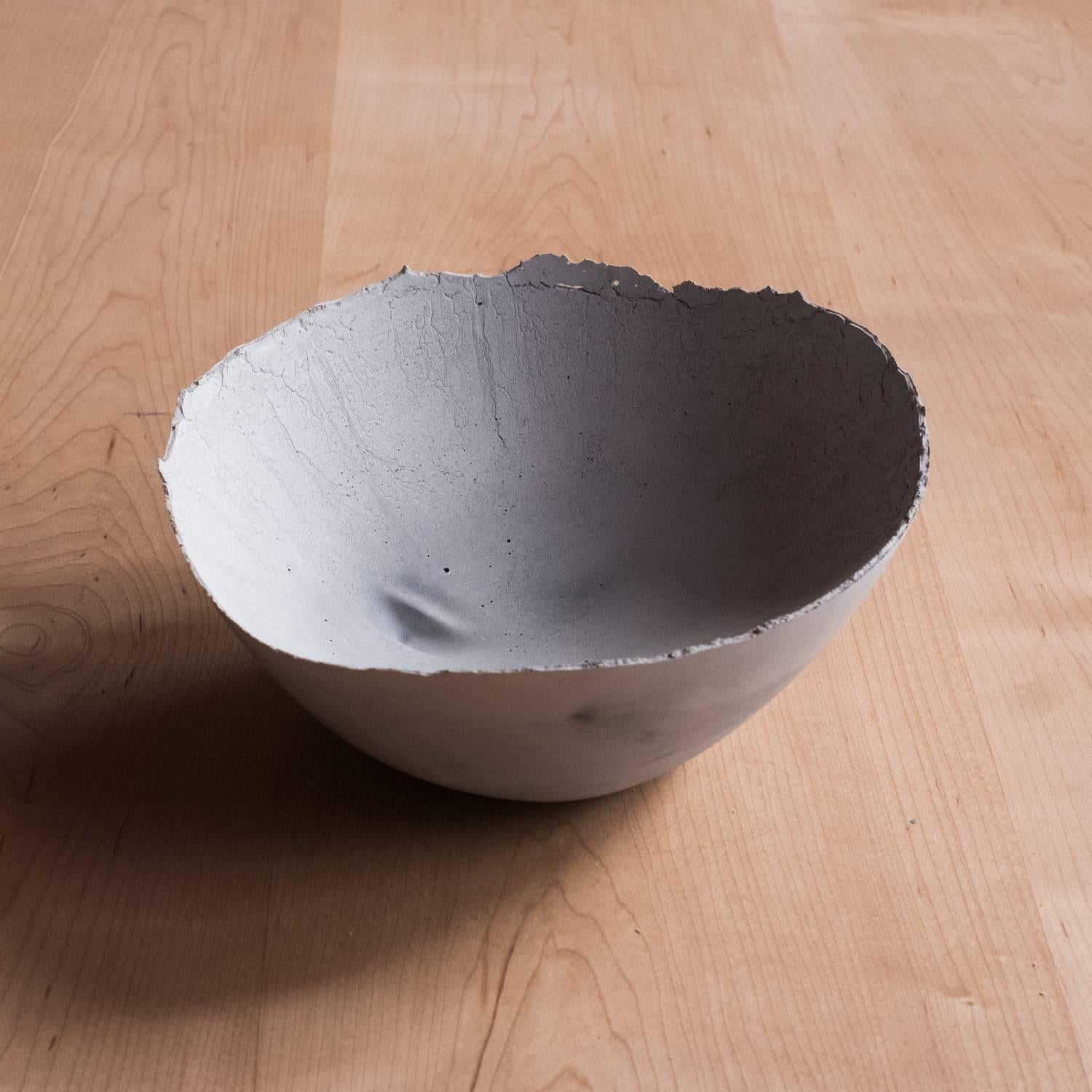 American Handmade Cast Concrete Bowl in Grey by UMÉ Studio For Sale