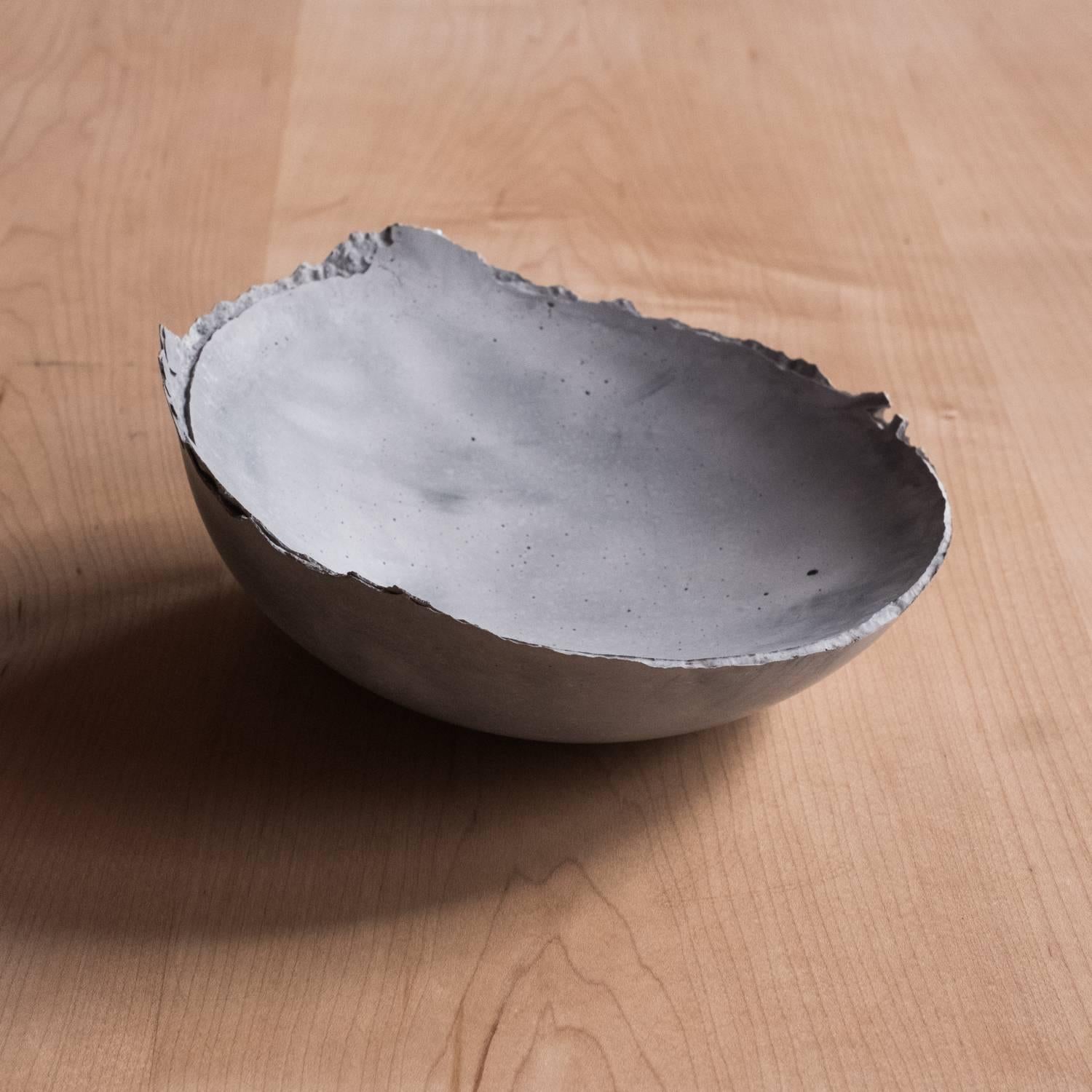 Contemporary Handmade Cast Concrete Bowl in Grey by UMÉ Studio