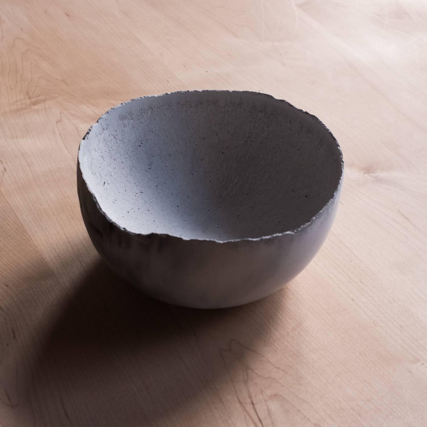 Contemporary Handmade Cast Concrete Bowl in Grey by UMÉ Studio