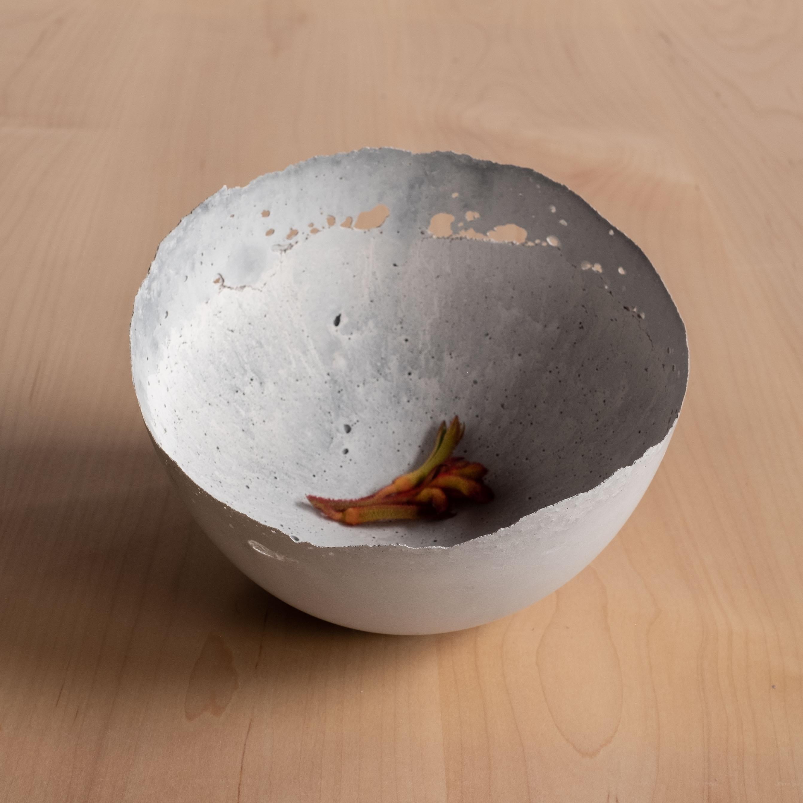 Contemporary Handmade Cast Concrete Bowl in Grey by UME Studio For Sale