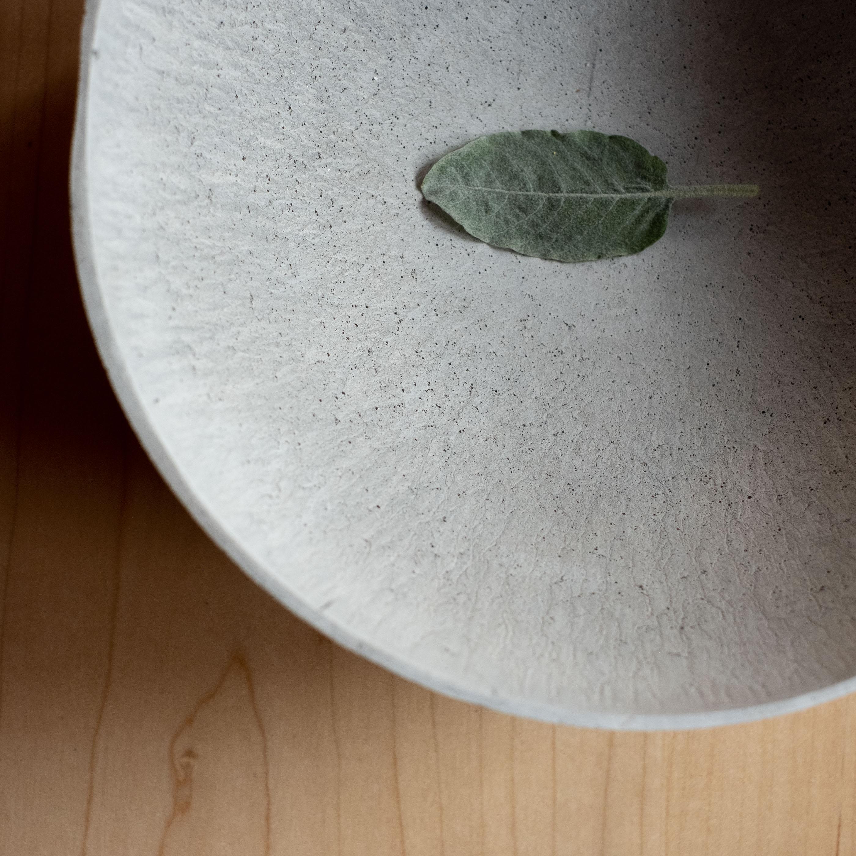 Contemporary Handmade Cast Concrete Bowl in Grey by UMÉ Studio For Sale