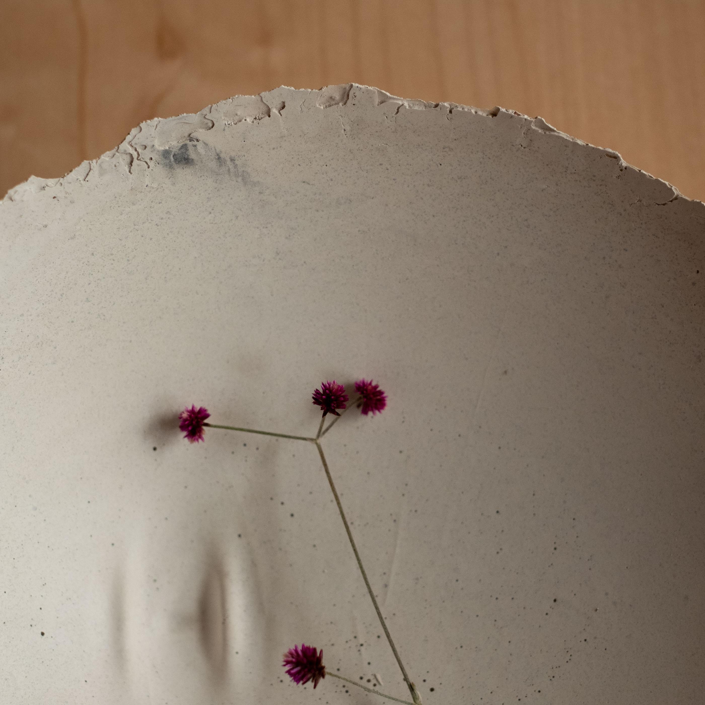 Contemporary Handmade Cast Concrete Bowl in Grey by UMÉ Studio For Sale