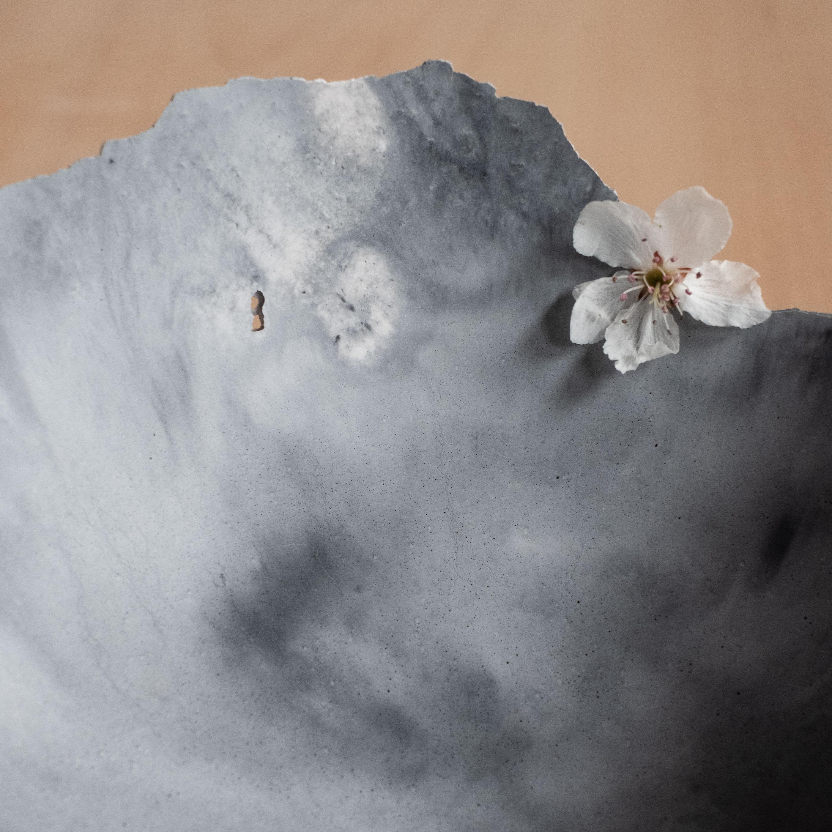 Contemporary Handmade Cast Concrete Bowl in Grey by UME Studio For Sale