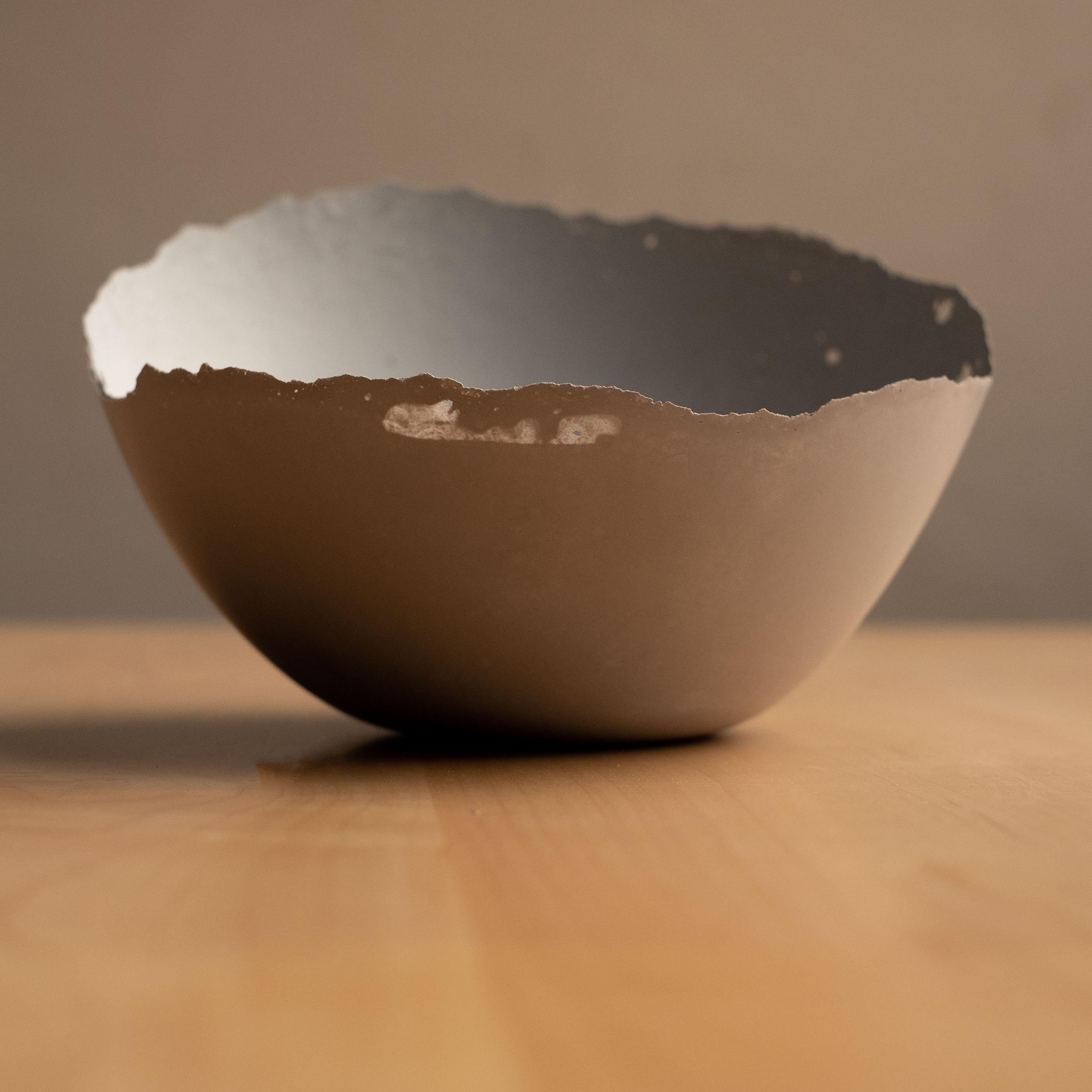 Contemporary Handmade Cast Concrete Bowl in Grey by UME Studio For Sale
