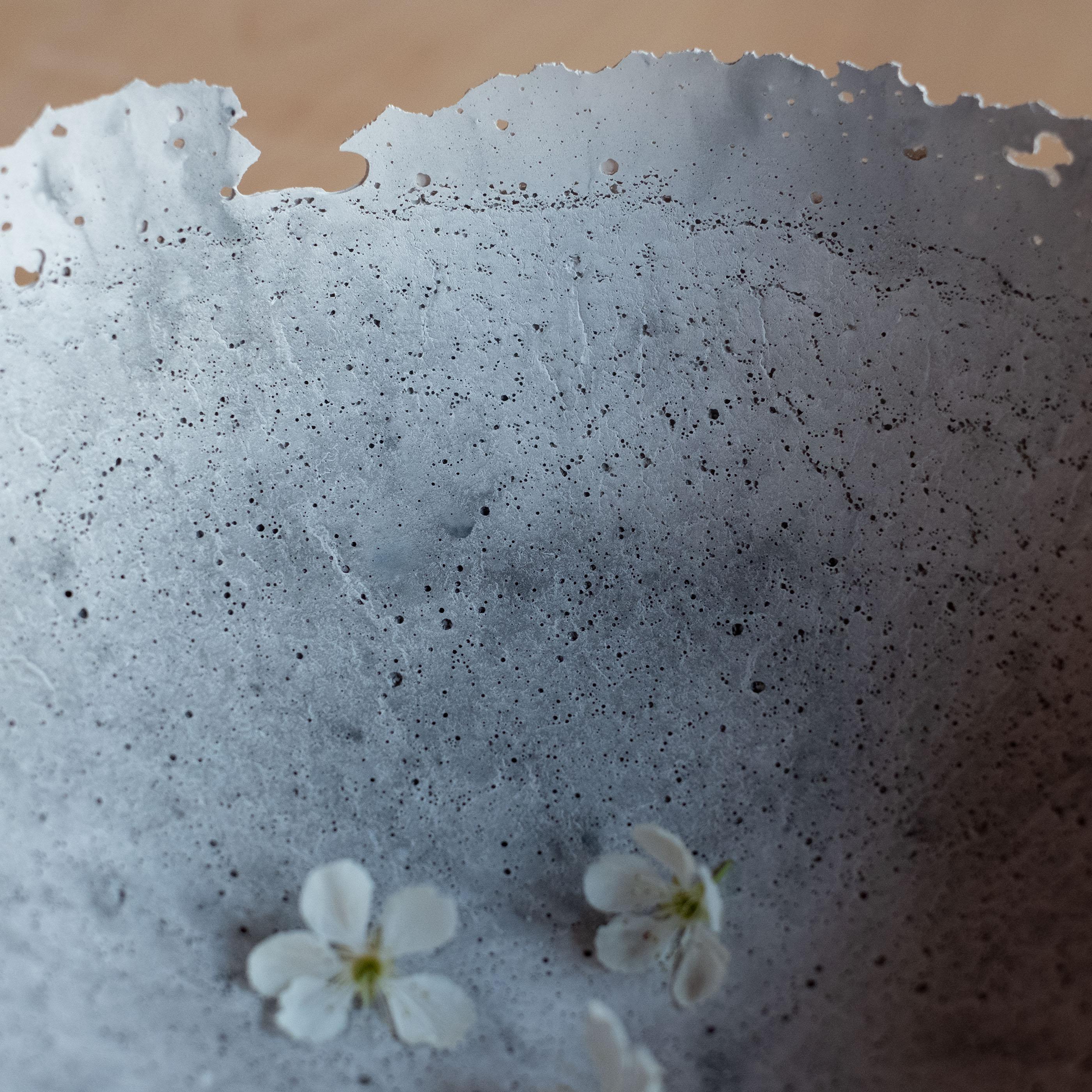 Contemporary Handmade Cast Concrete Bowl in Grey by UME Studio For Sale