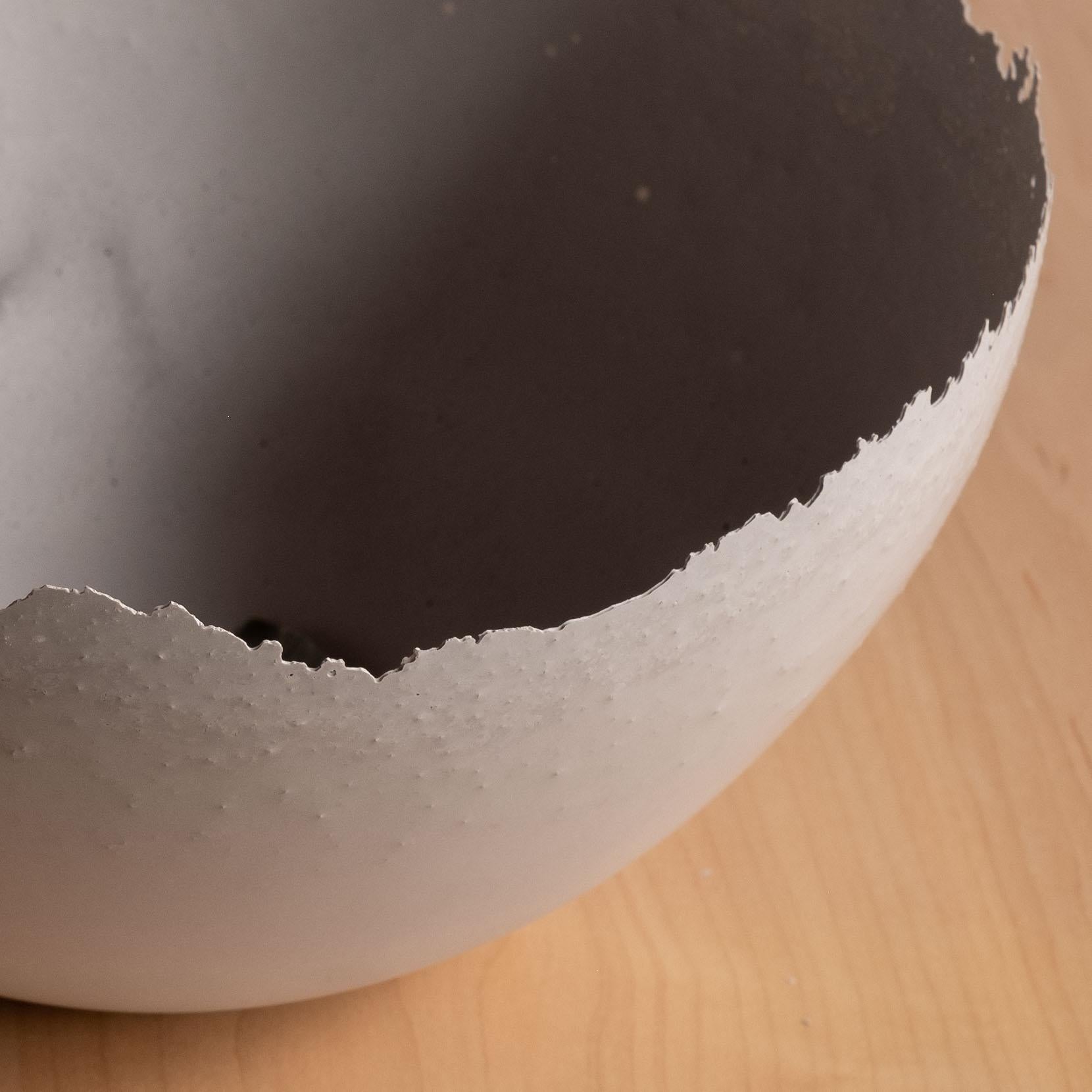 Contemporary Handmade Cast Concrete Bowl in Grey by UME Studio For Sale