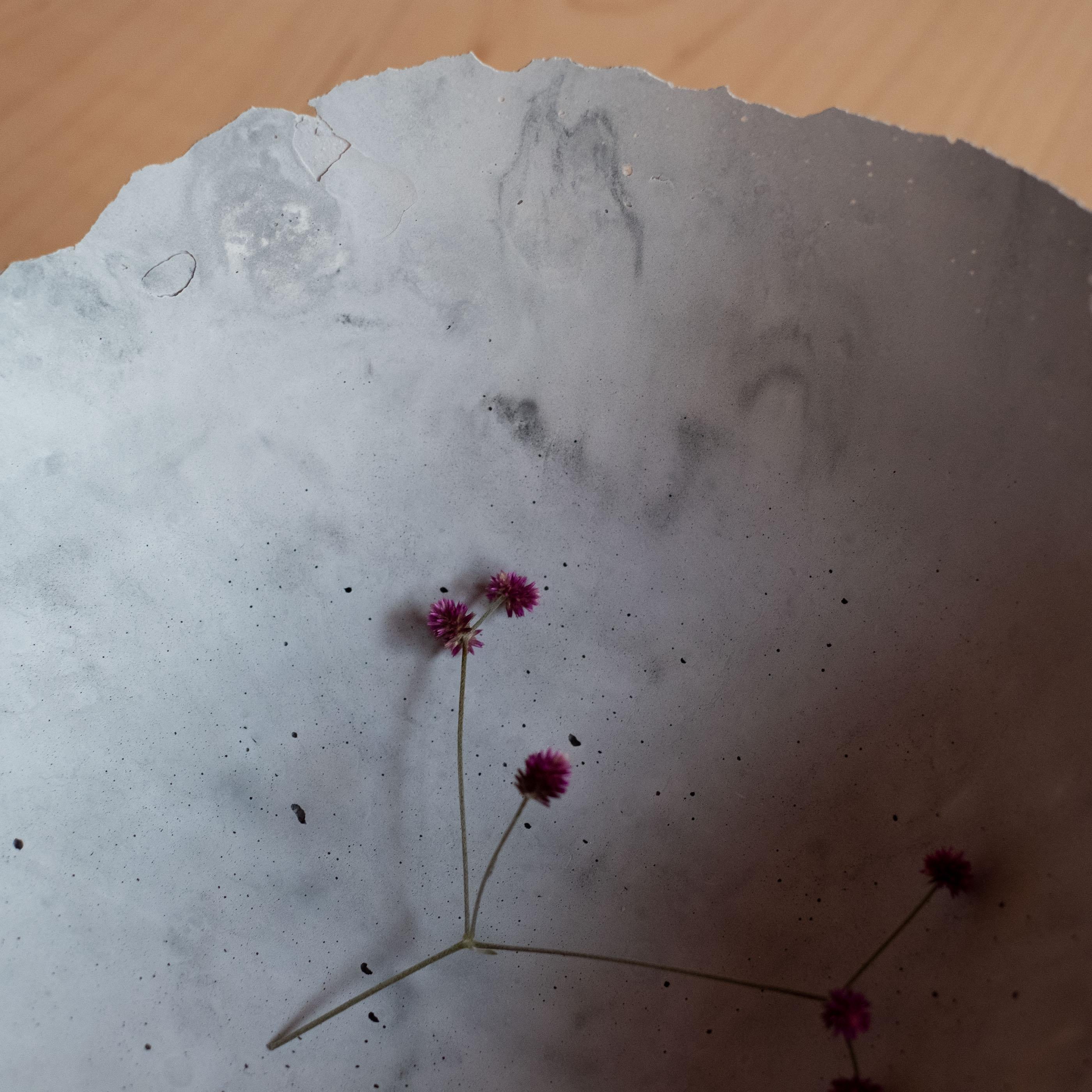 Contemporary Handmade Cast Concrete Bowl in Grey by UME Studio For Sale