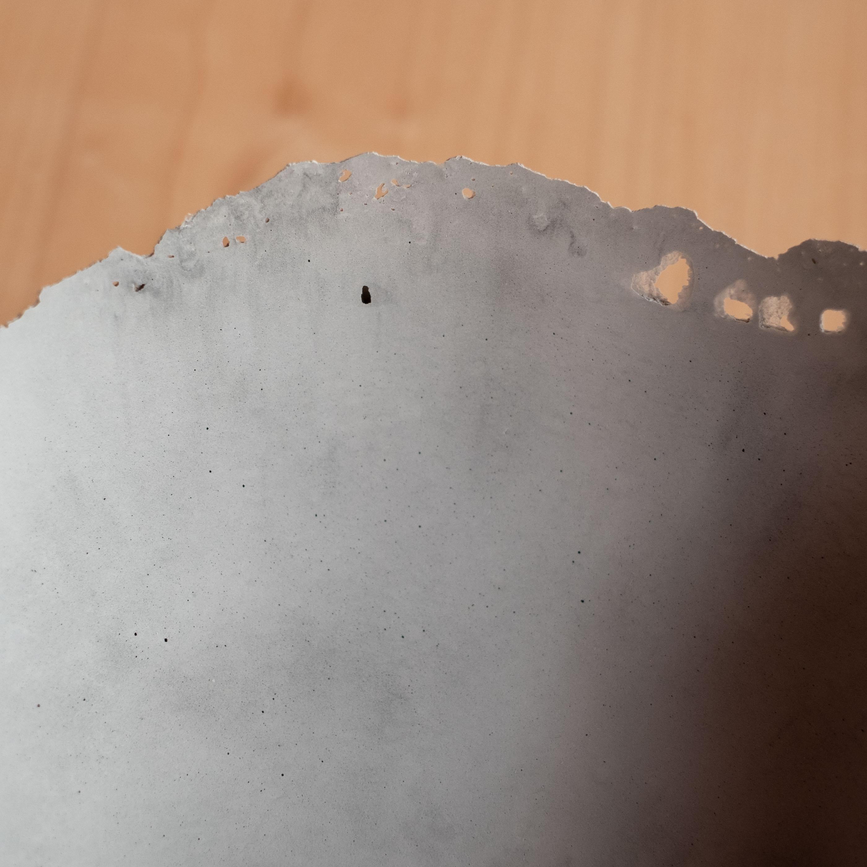 Contemporary Handmade Cast Concrete Bowl in Grey by UME Studio For Sale