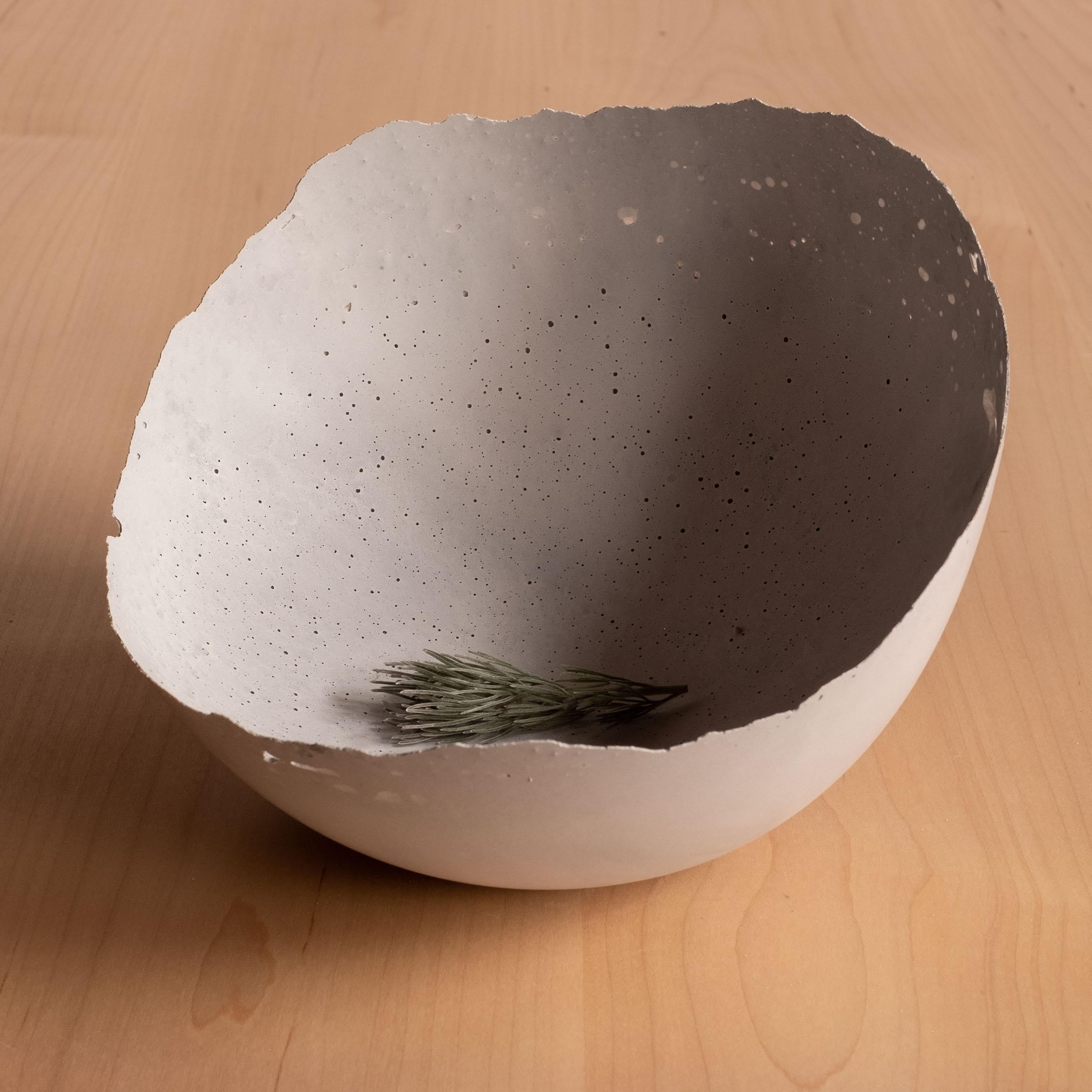 Contemporary Handmade Cast Concrete Bowl in Grey by UME Studio For Sale