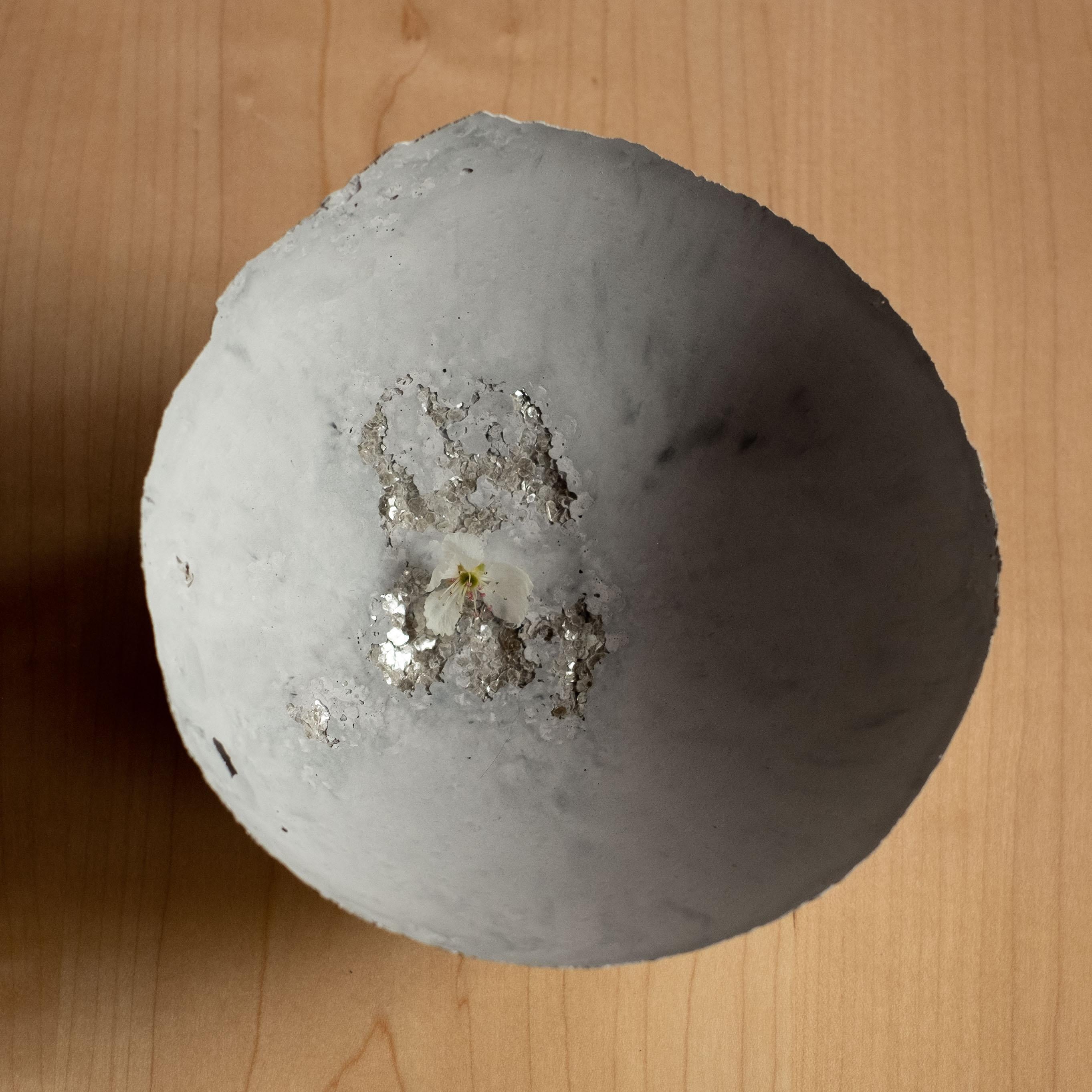 Contemporary Handmade Cast Concrete Bowl in Grey by UME Studio For Sale