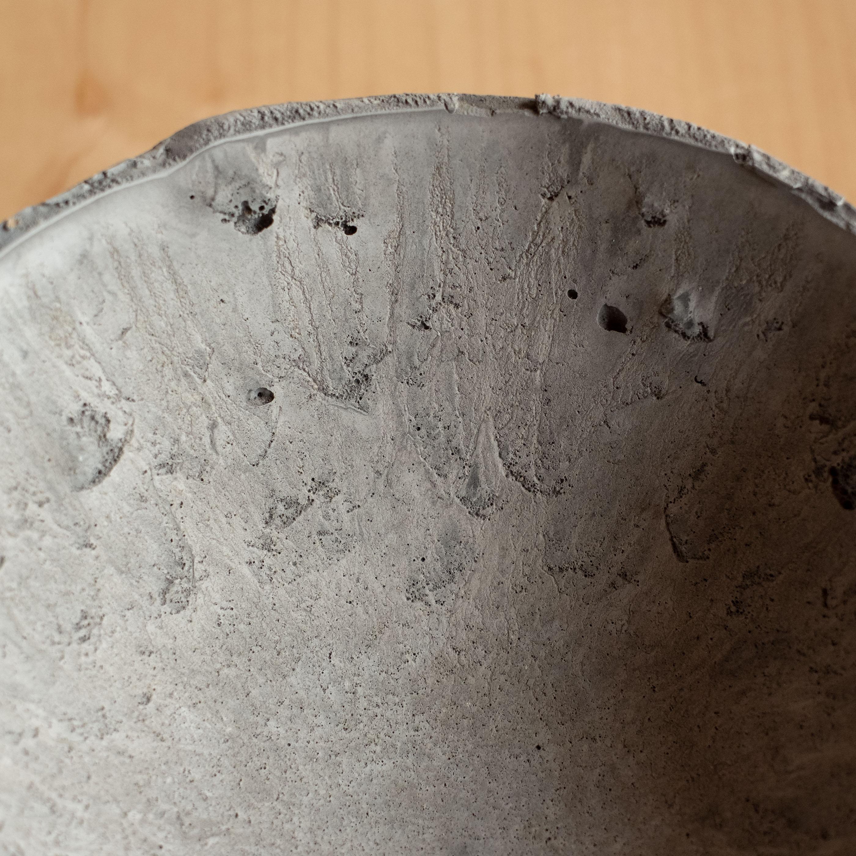 Contemporary Handmade Cast Concrete Bowl in Grey by UME Studio For Sale