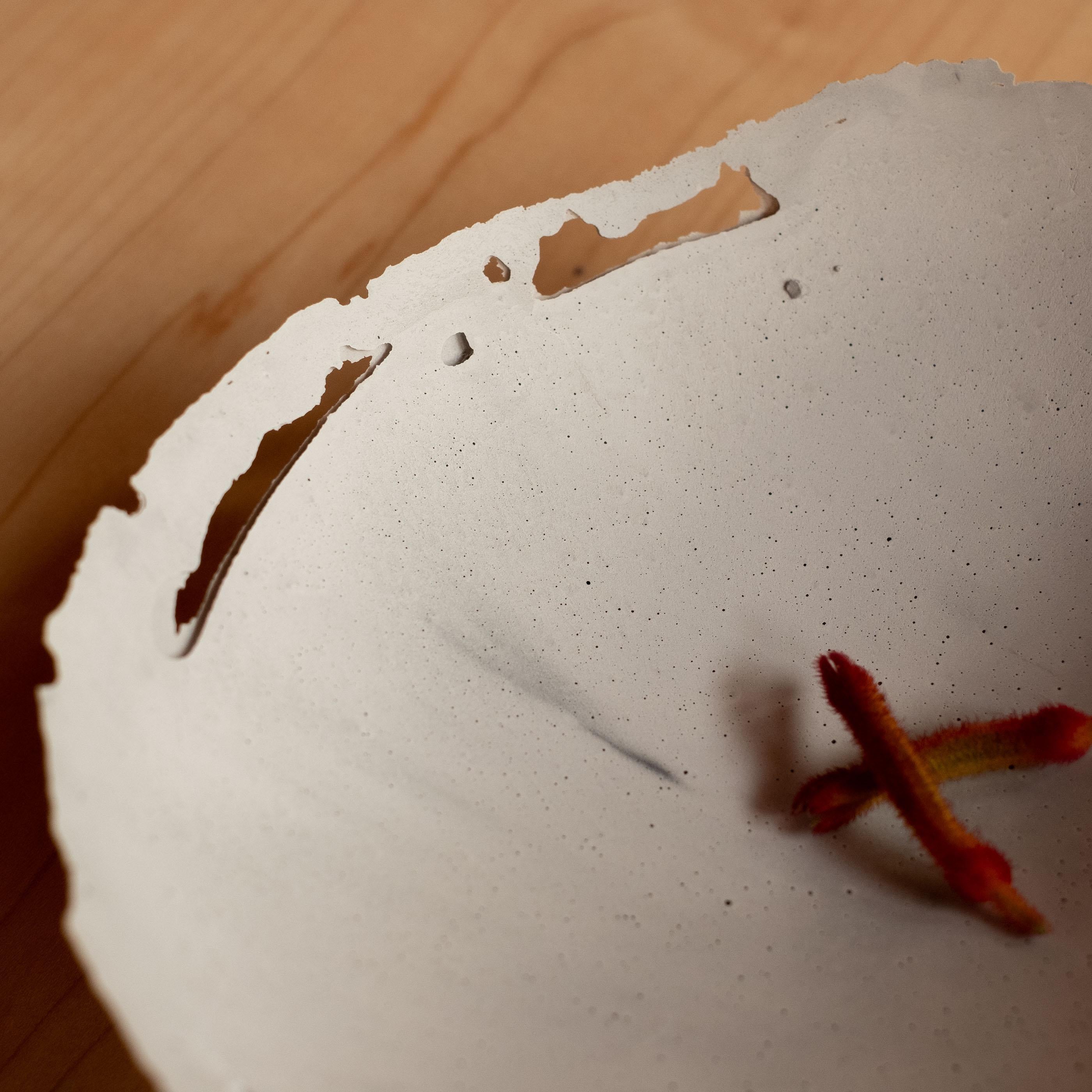 Contemporary Handmade Cast Concrete Bowl in Grey by UME Studio For Sale