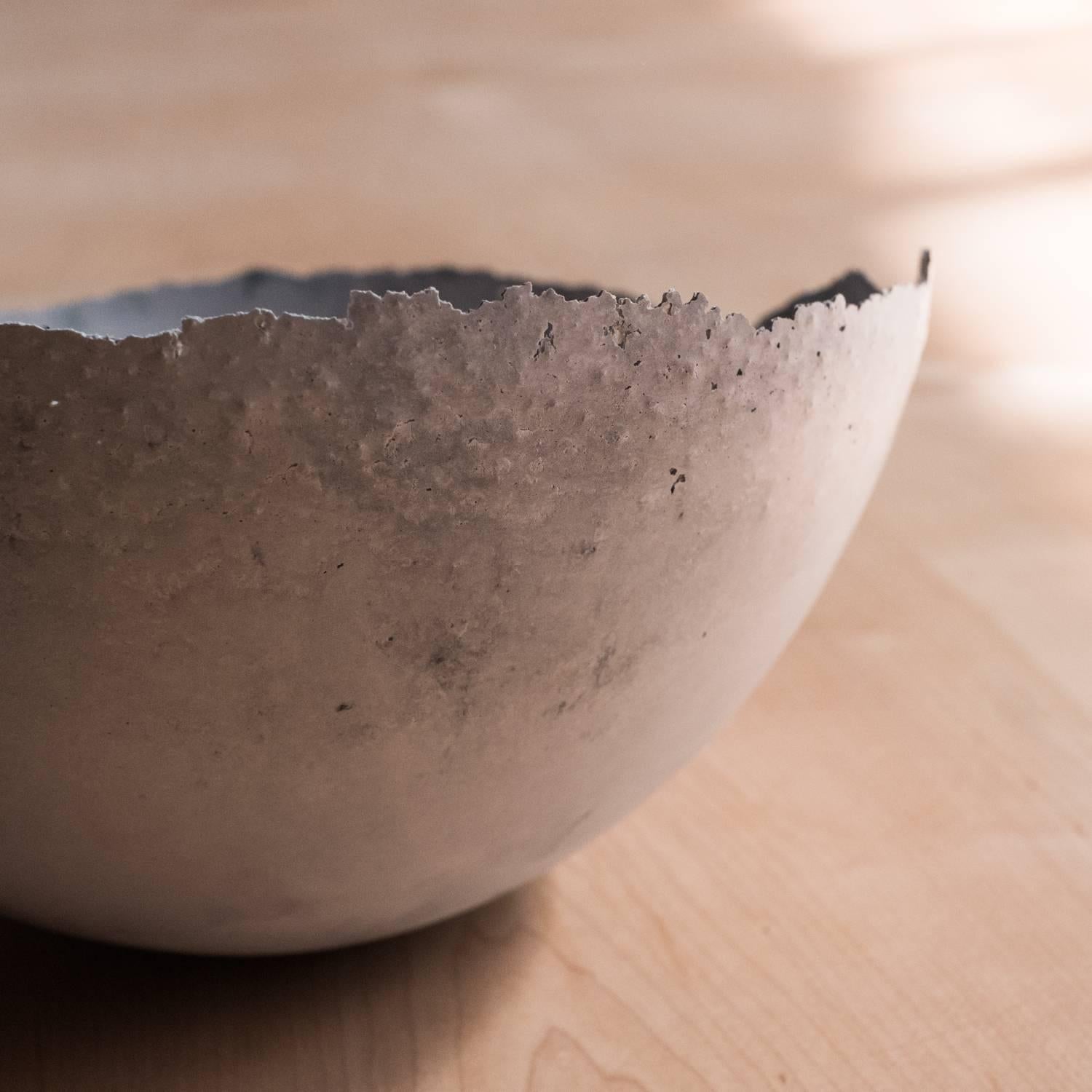 Contemporary Handmade Cast Concrete Bowl in Grey by UMÉ Studio