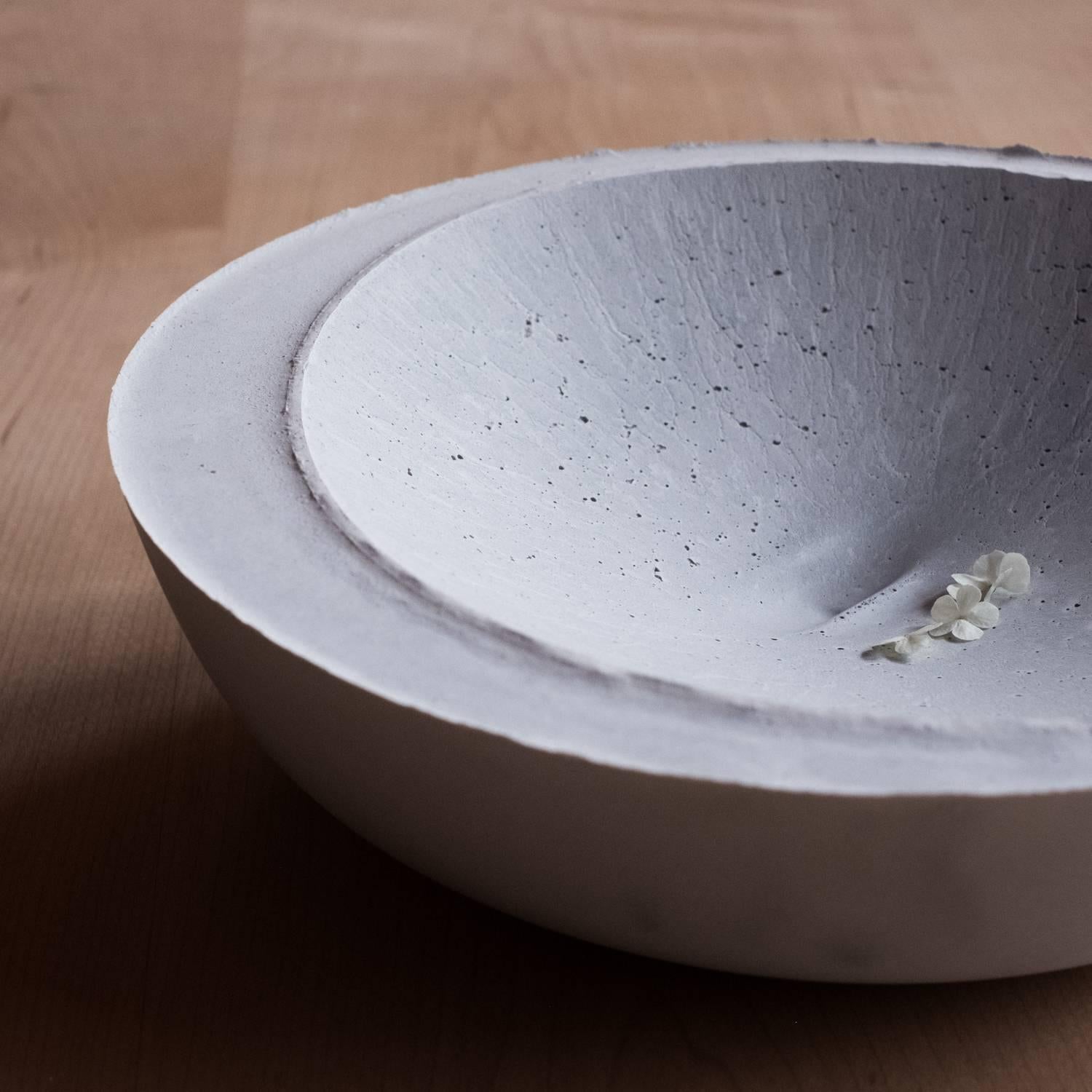 Handmade Cast Concrete Bowl in White by UMÉ Studio 1