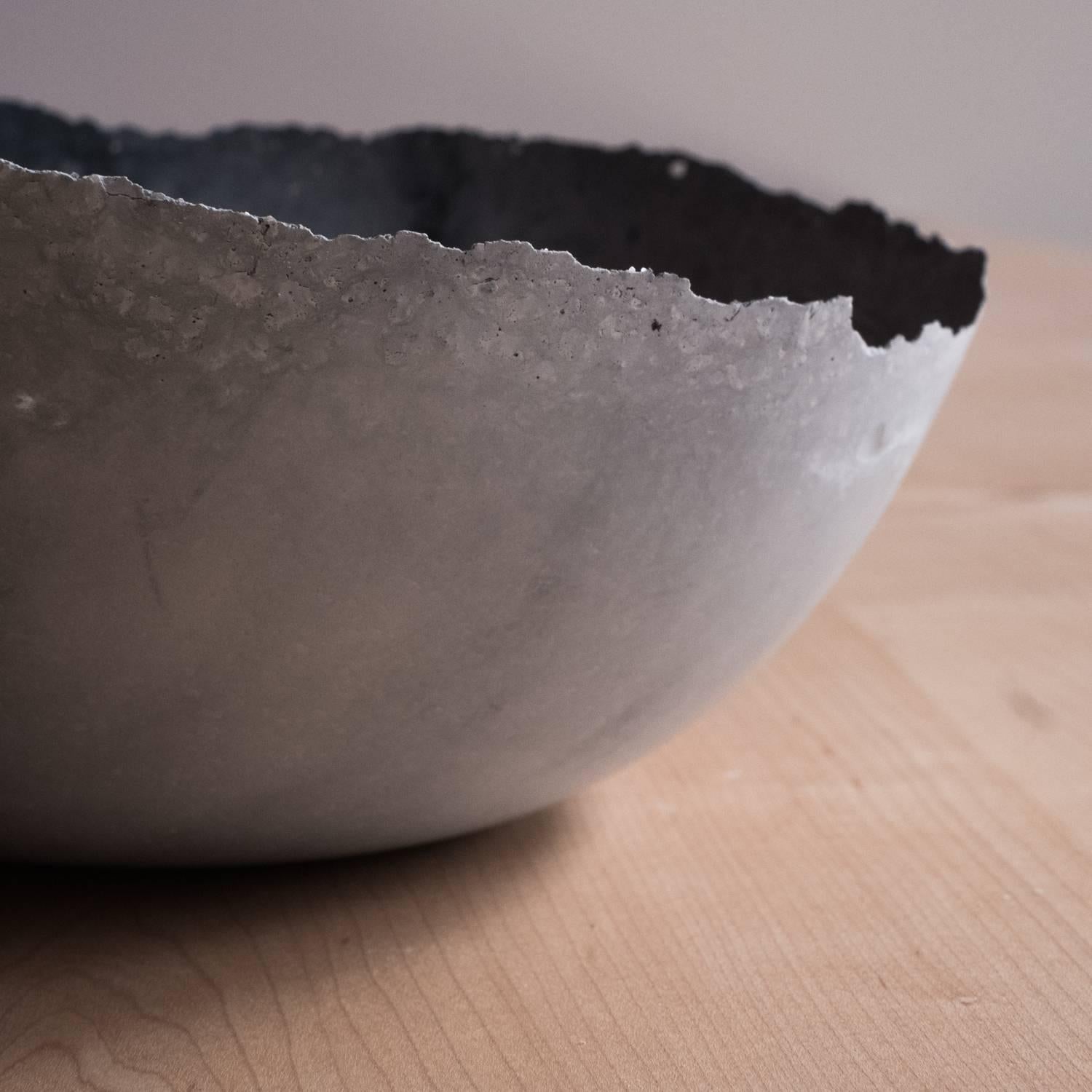 Handmade Cast Concrete Bowl in Grey by UMÉ Studio For Sale 1