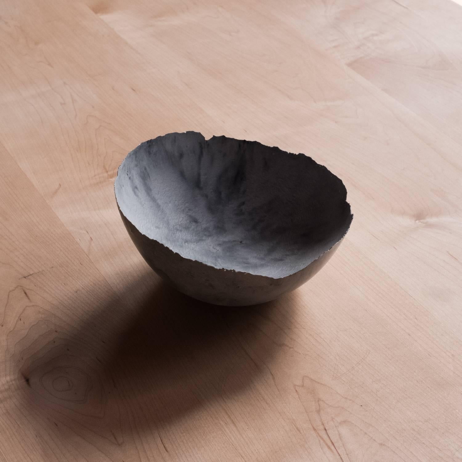 Handmade Cast Concrete Bowl in Grey by UMÉ Studio For Sale 1