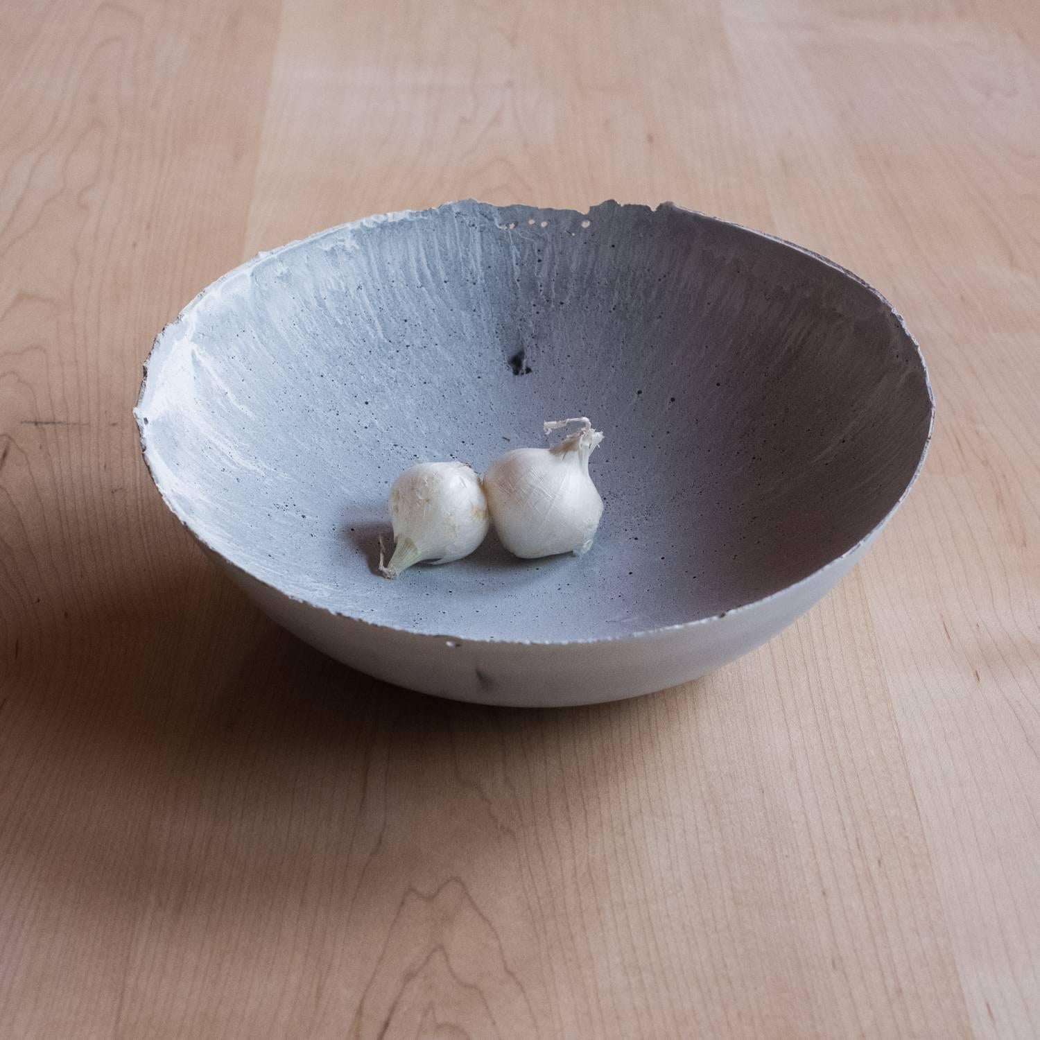 Handmade Cast Concrete Bowl in Grey by UMÉ Studio For Sale 1