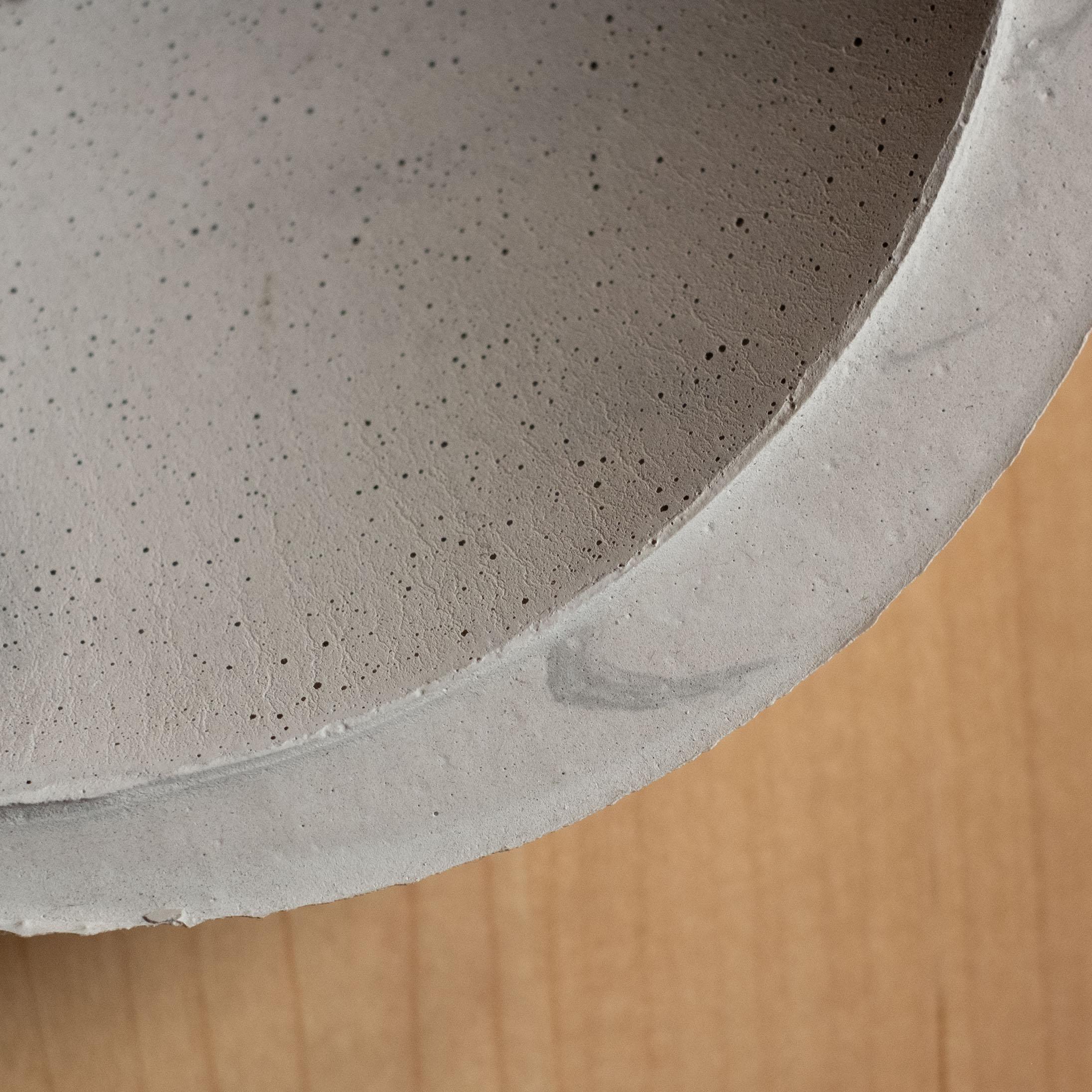 Handmade Cast Concrete Bowl in Grey by Umé Studio For Sale 1