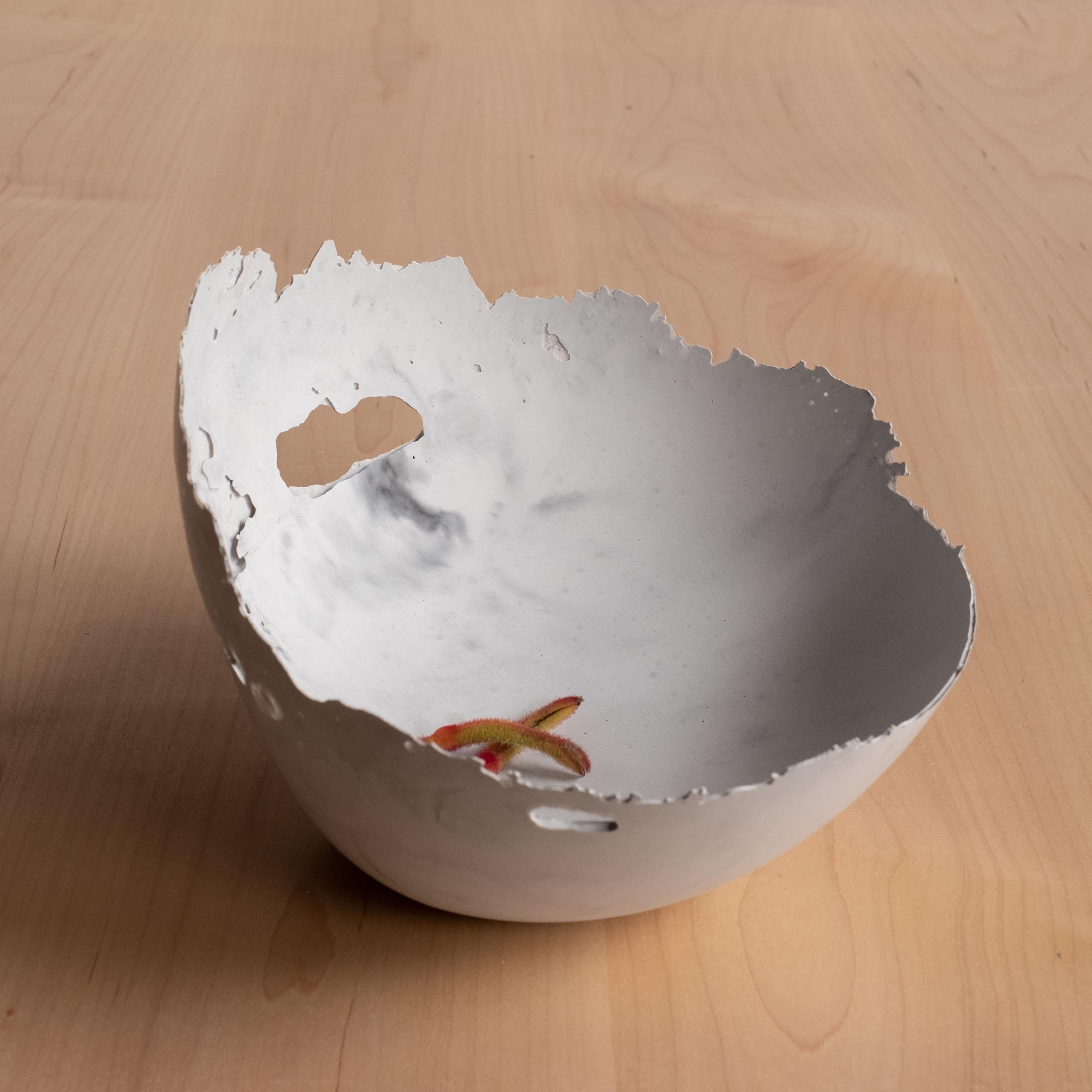 Handmade Cast Concrete Bowl in Grey by UME Studio For Sale 1