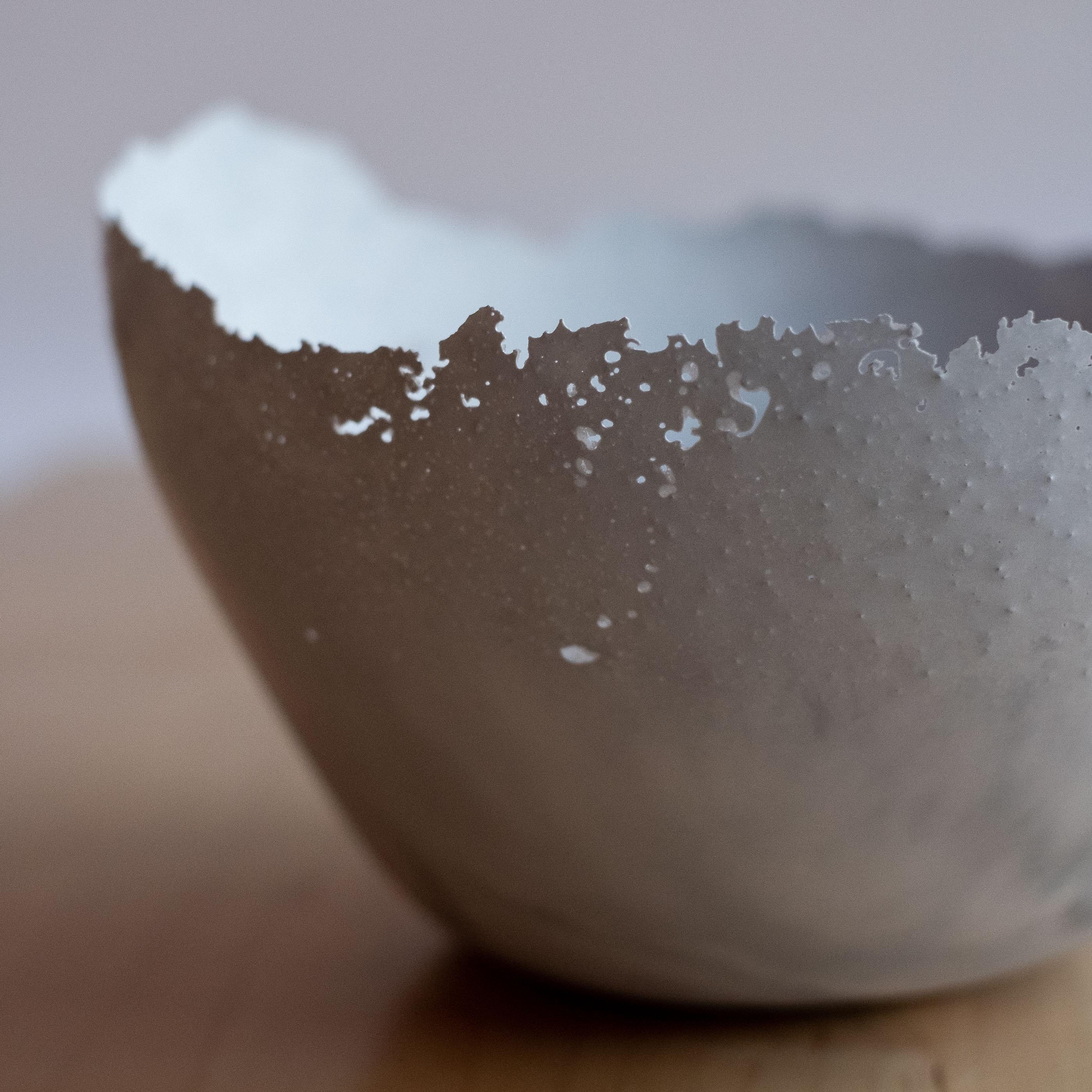 Handmade Cast Concrete Bowl in Grey by UME Studio For Sale 1