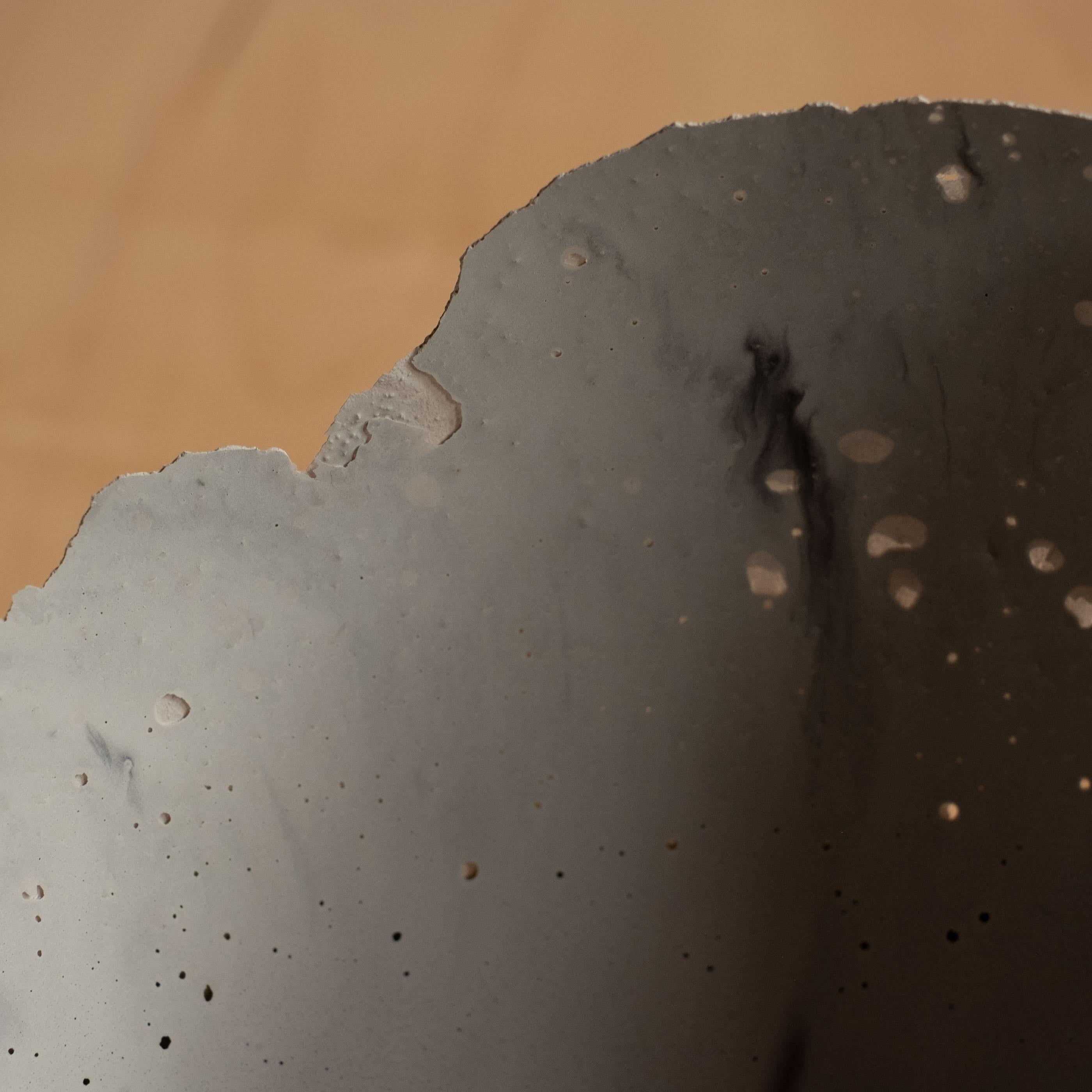 Handmade Cast Concrete Bowl in Grey by UME Studio For Sale 1