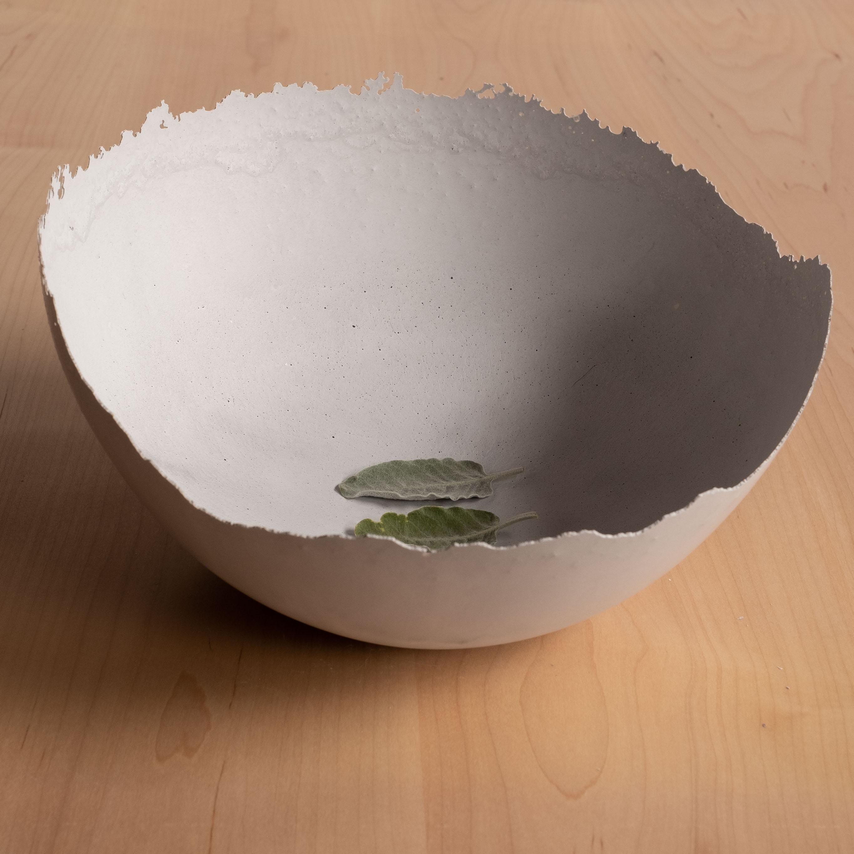 Handmade Cast Concrete Bowl in Grey by UME Studio For Sale 1
